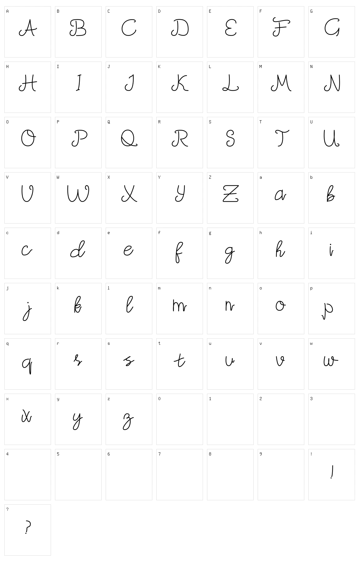 Mudica Character Set