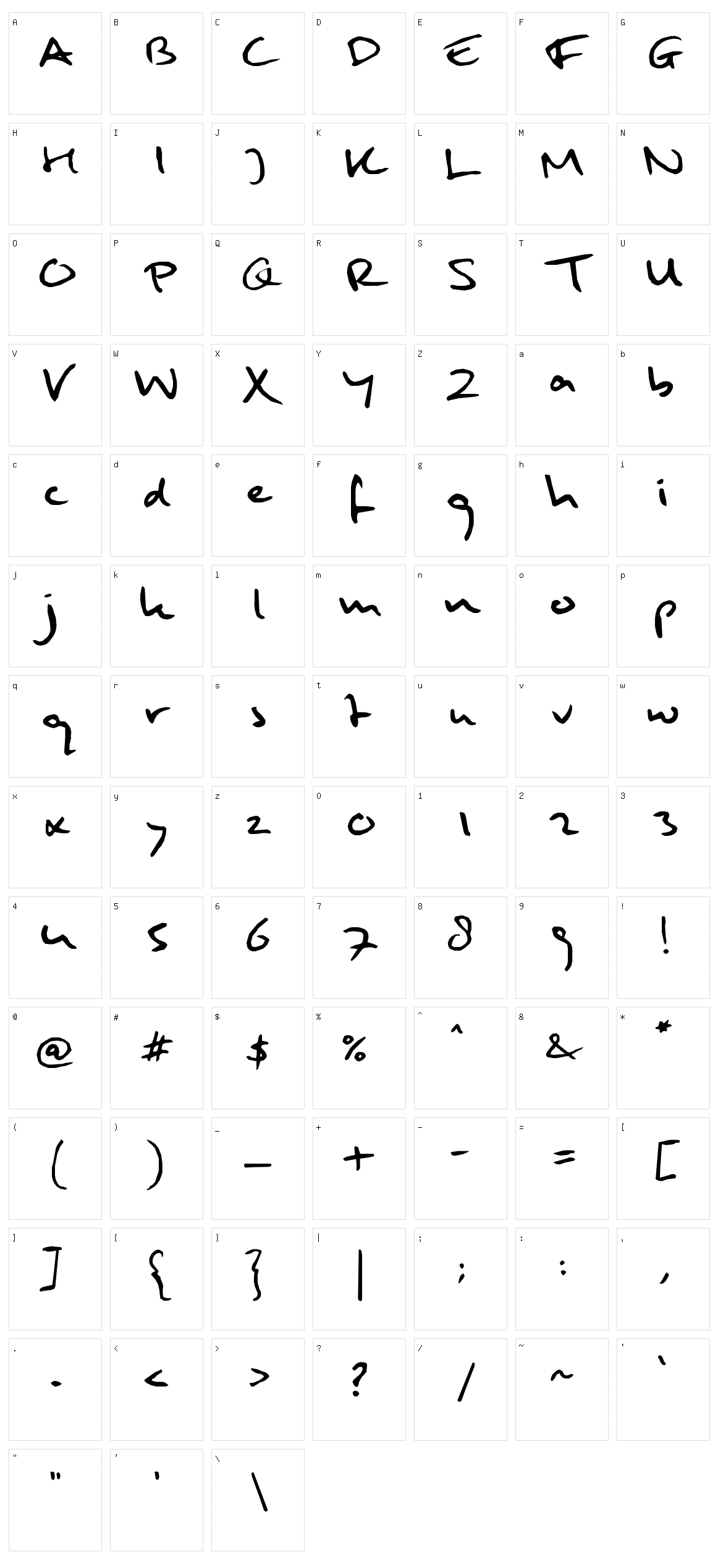 Mulder Handwriting Character Set