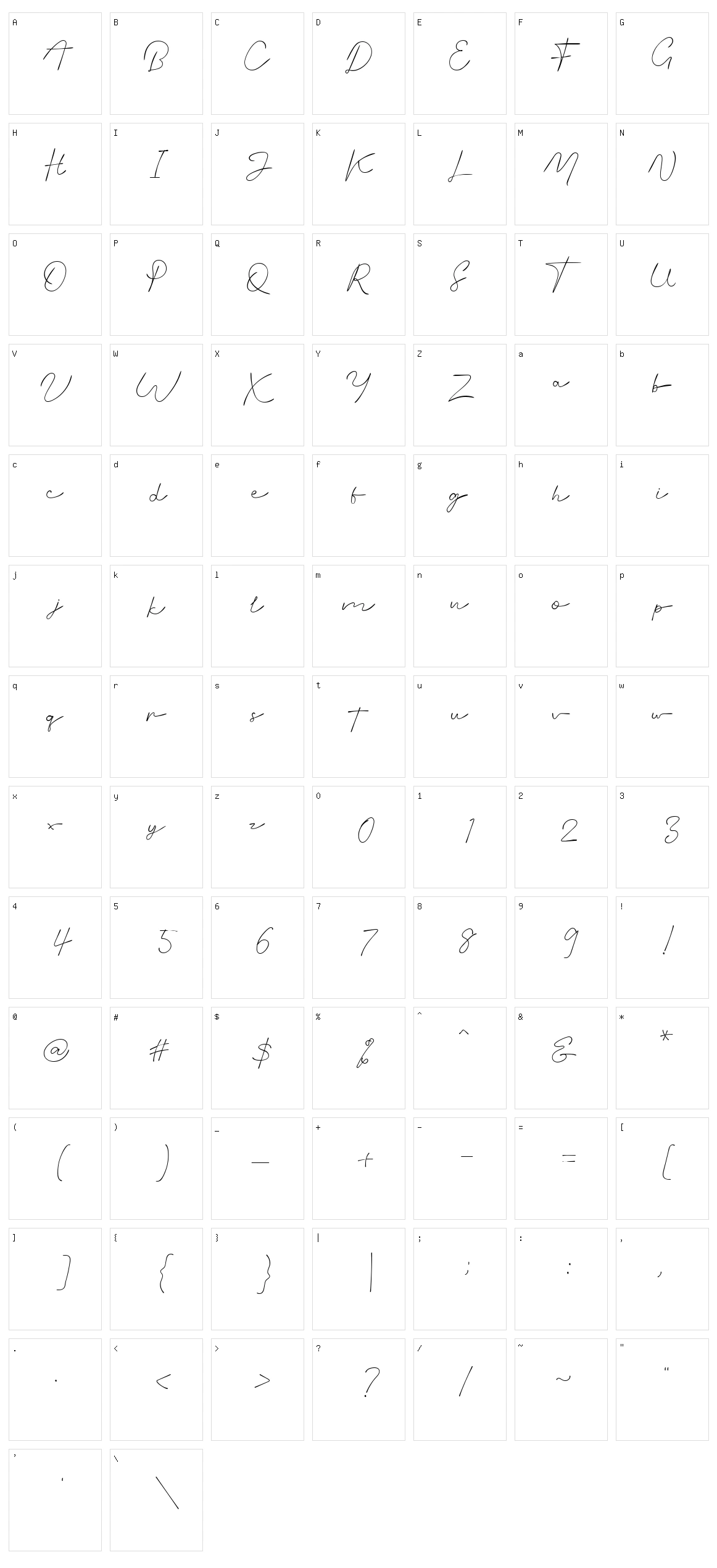 Murnita Character Set