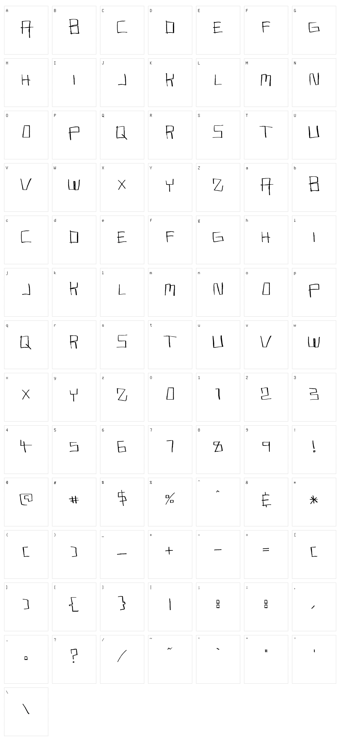 Musky Dawn Character Set