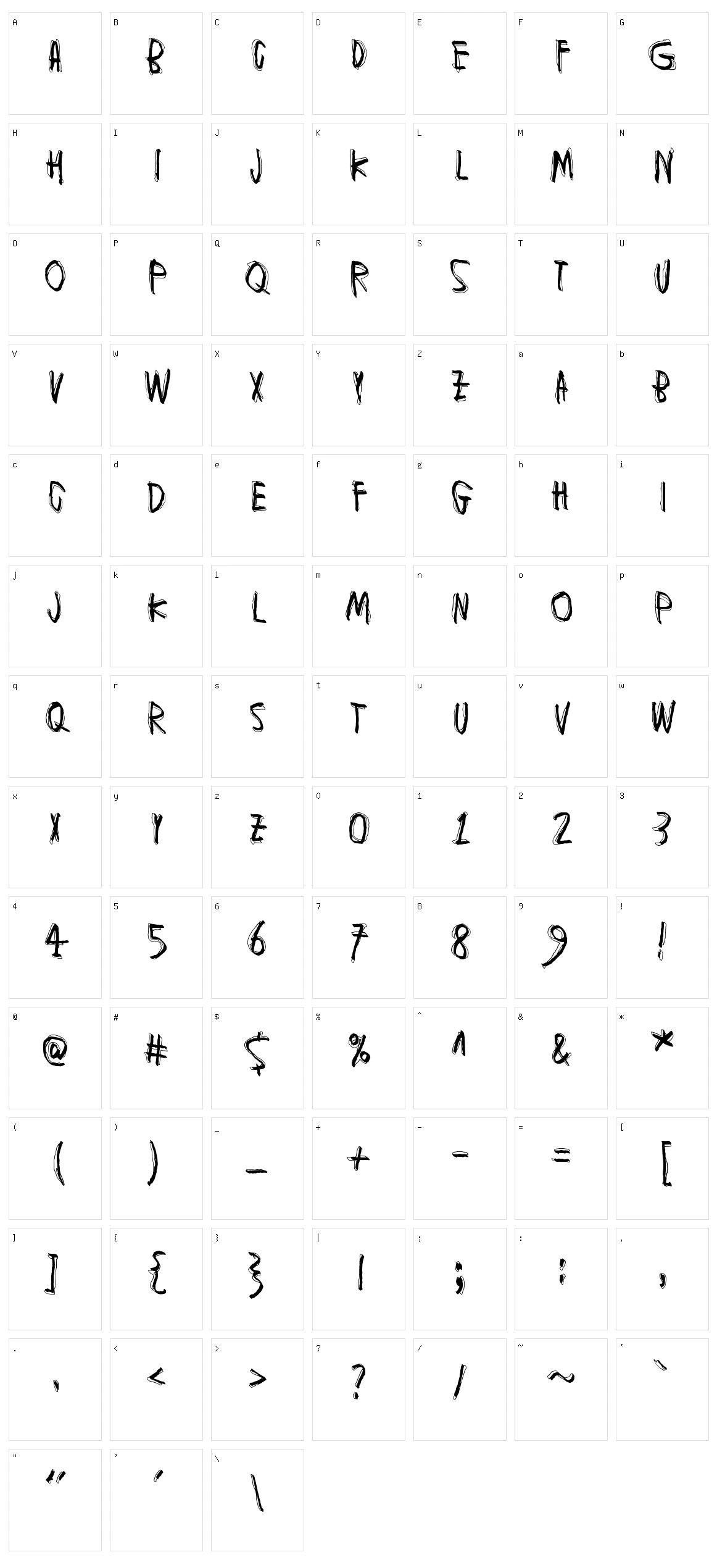 Muspi Merol Character Set