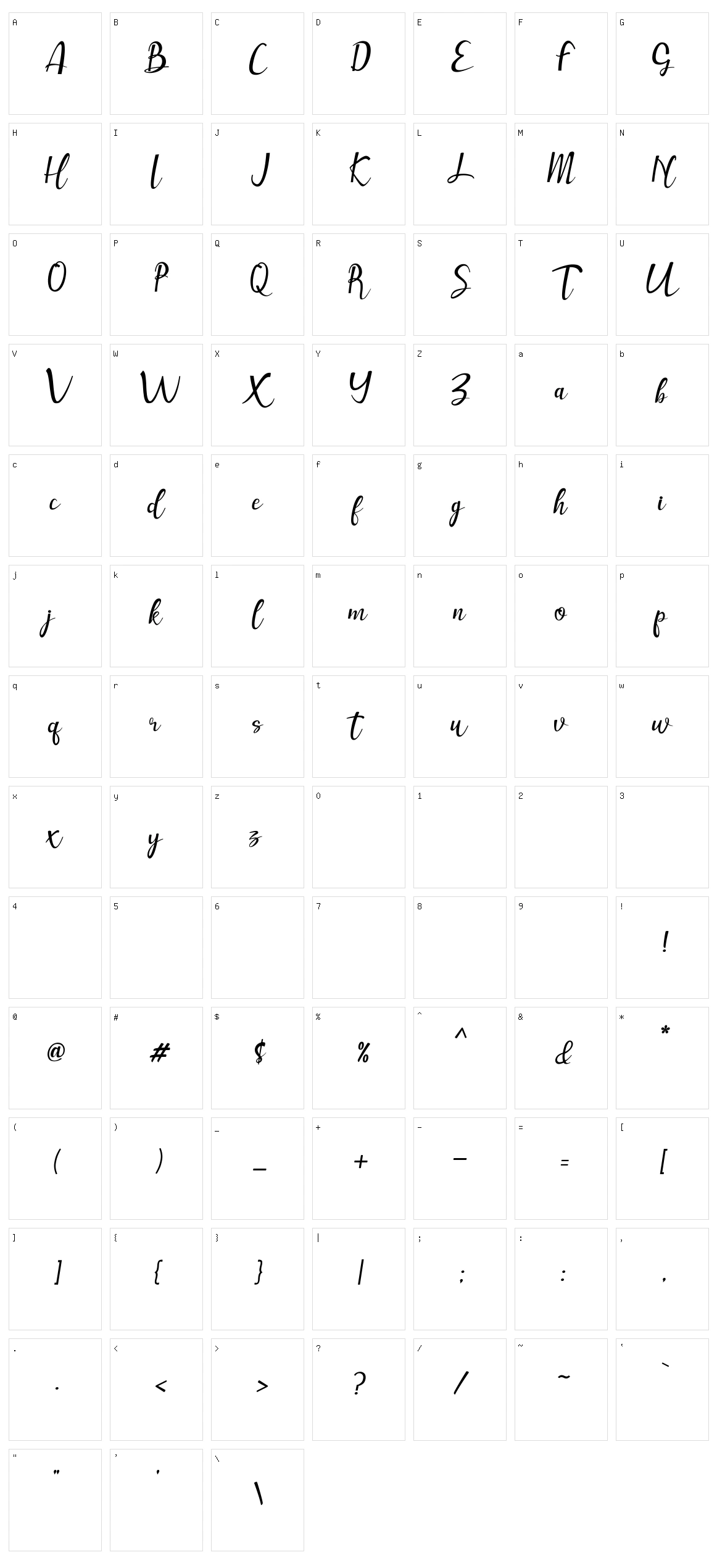 Muttung Character Set