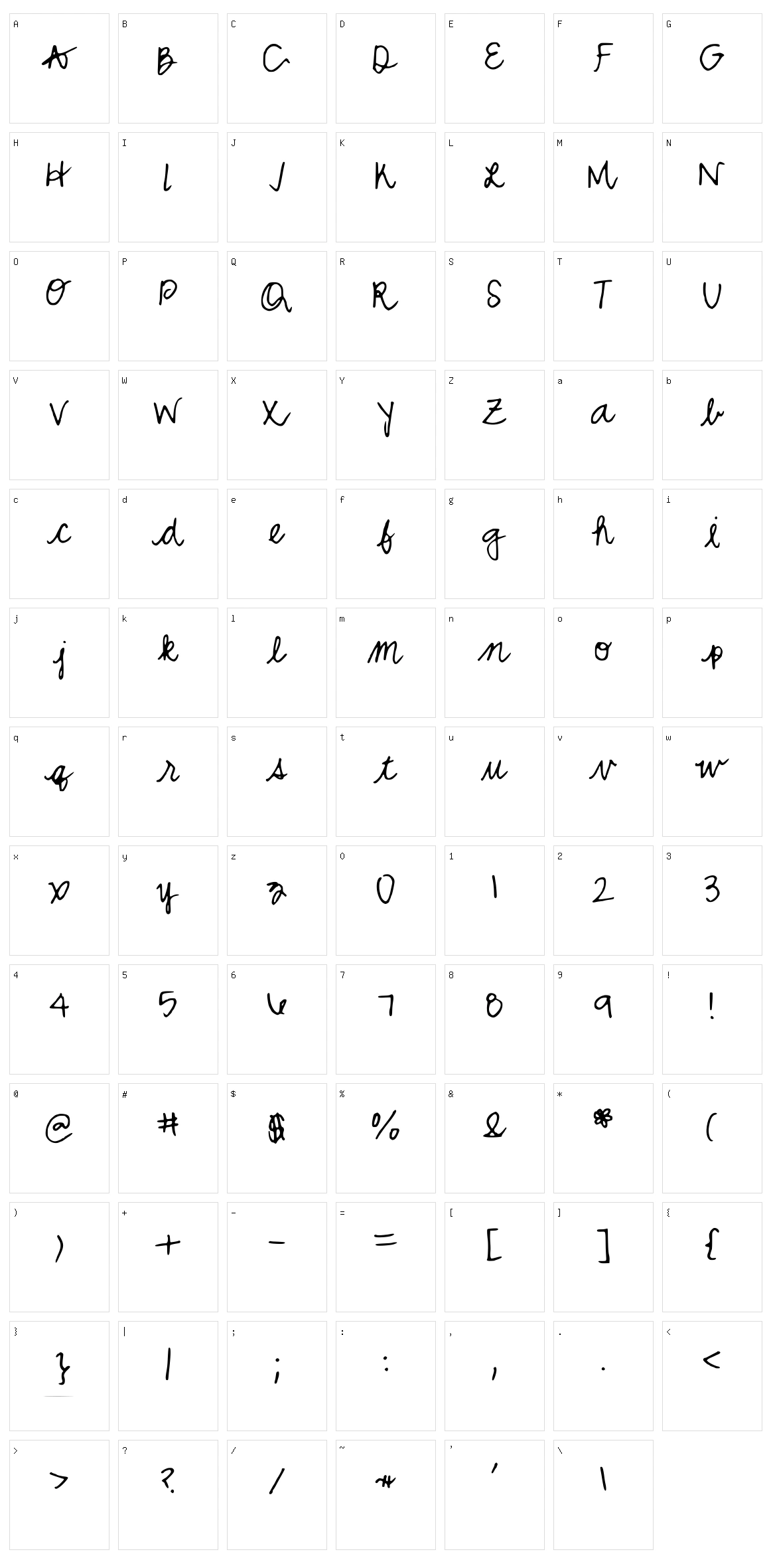 MW Curly Character Set
