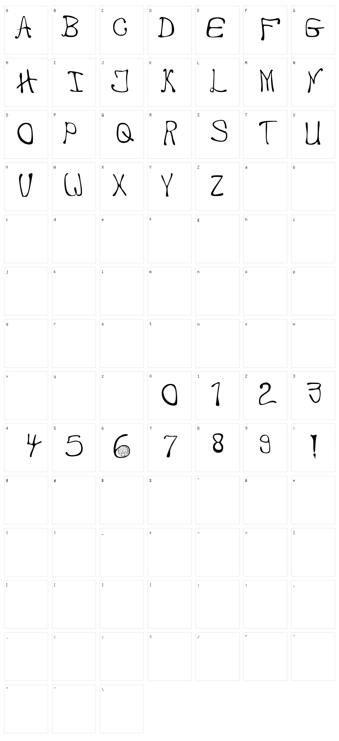 My Handwriting Character Set