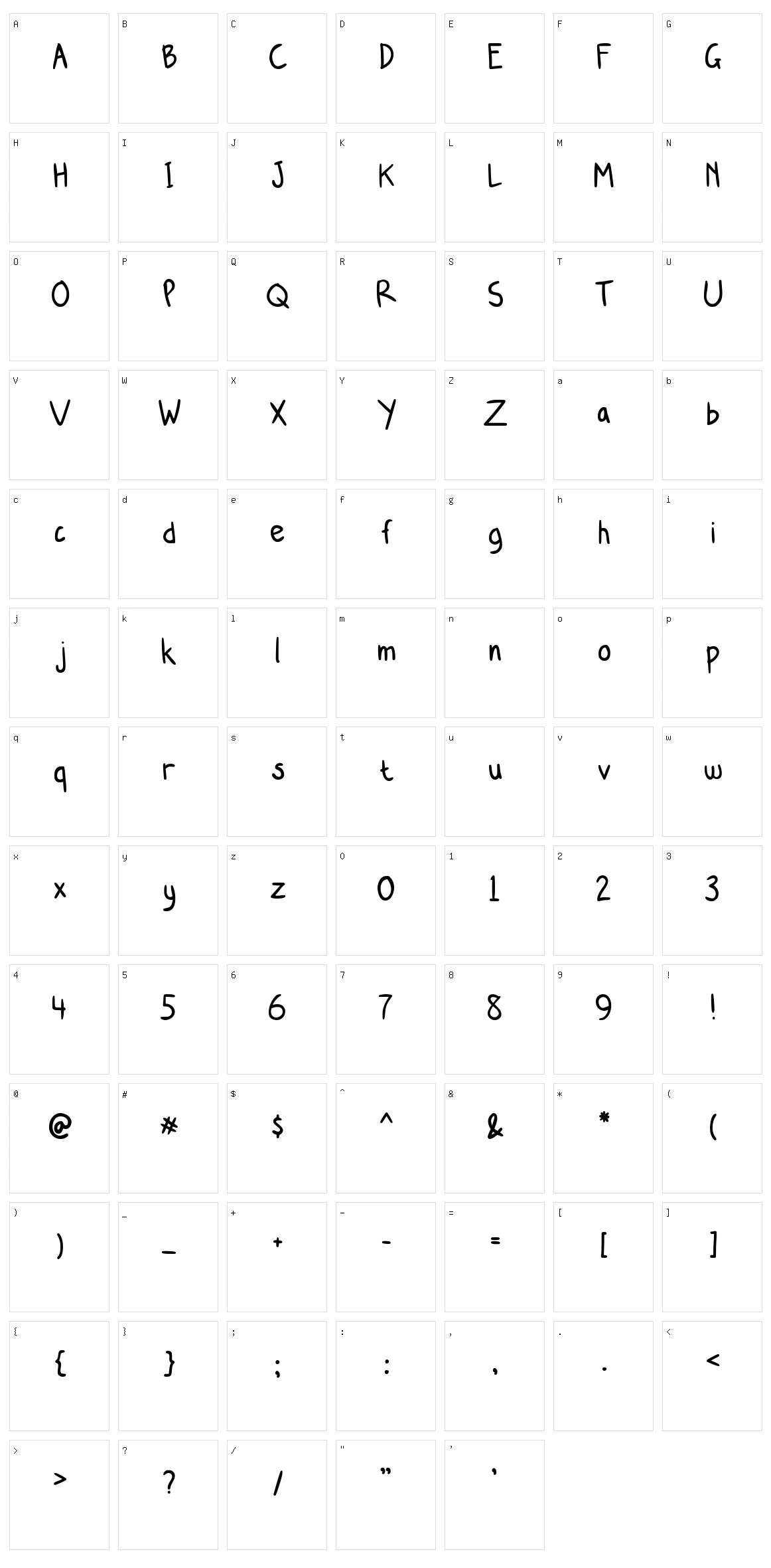 My Kids Handwritten Character Set