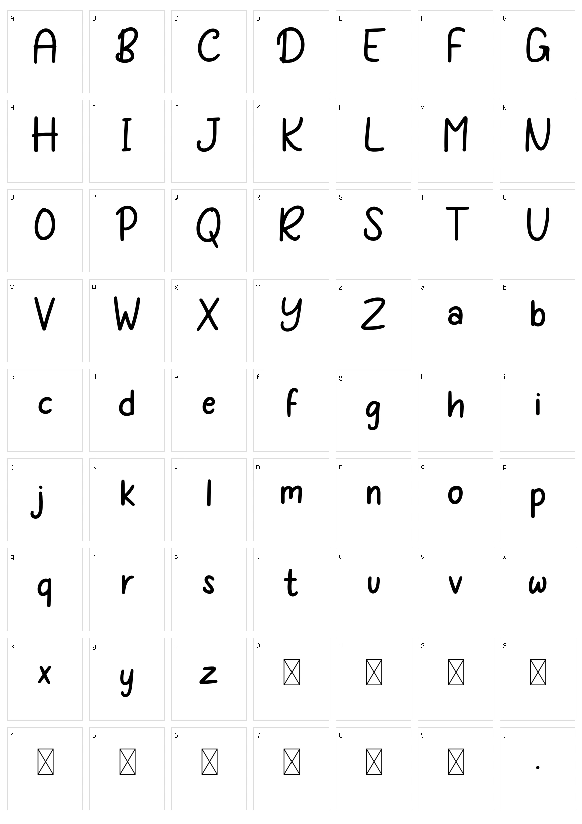 My Kids Handwritten Character Set