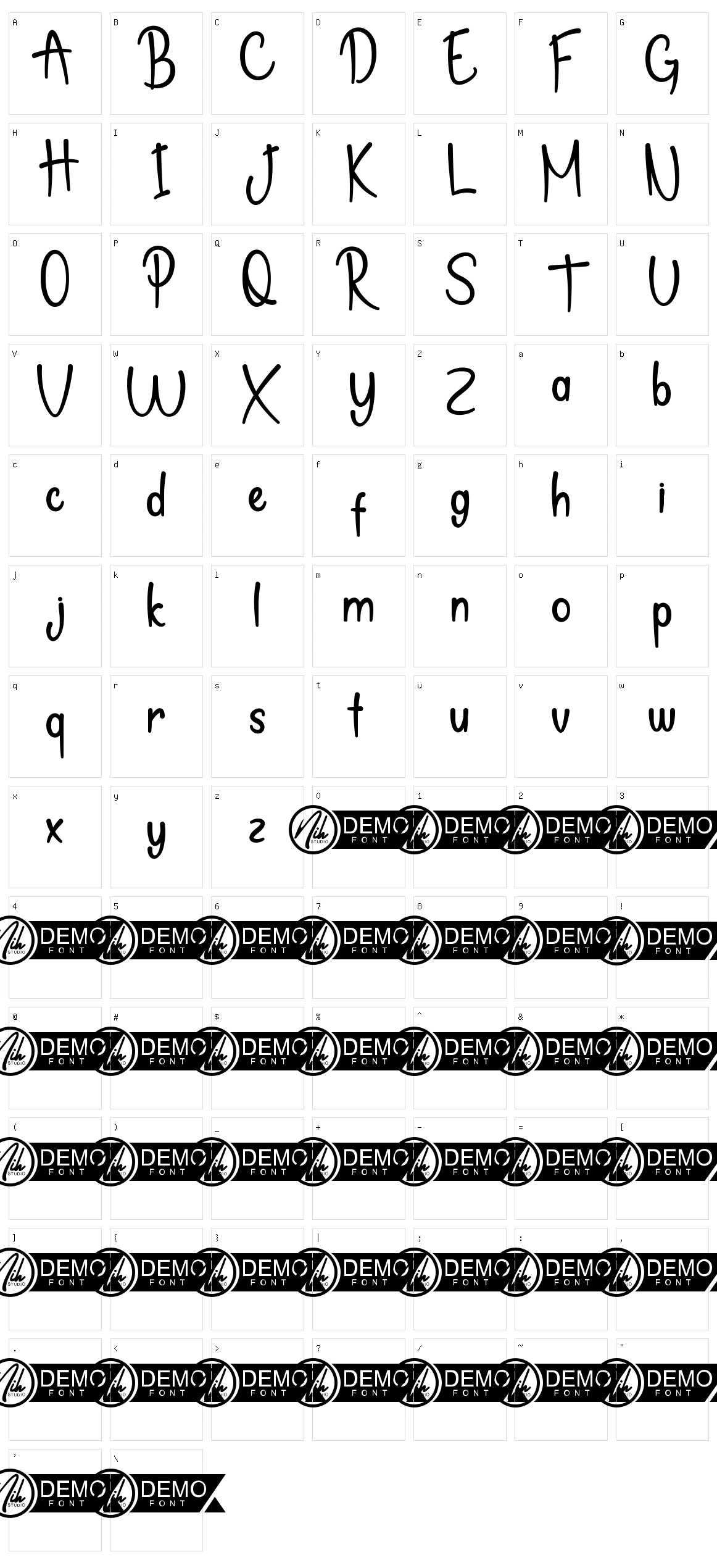 My Note Character Set