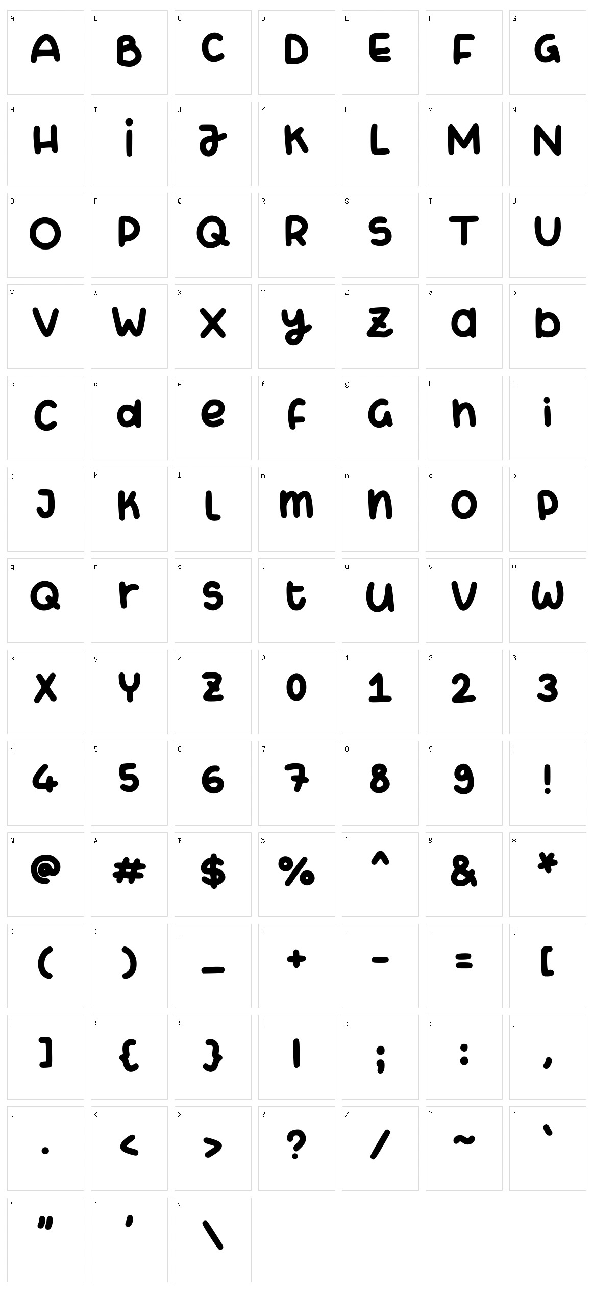 My Peach Notes Character Set