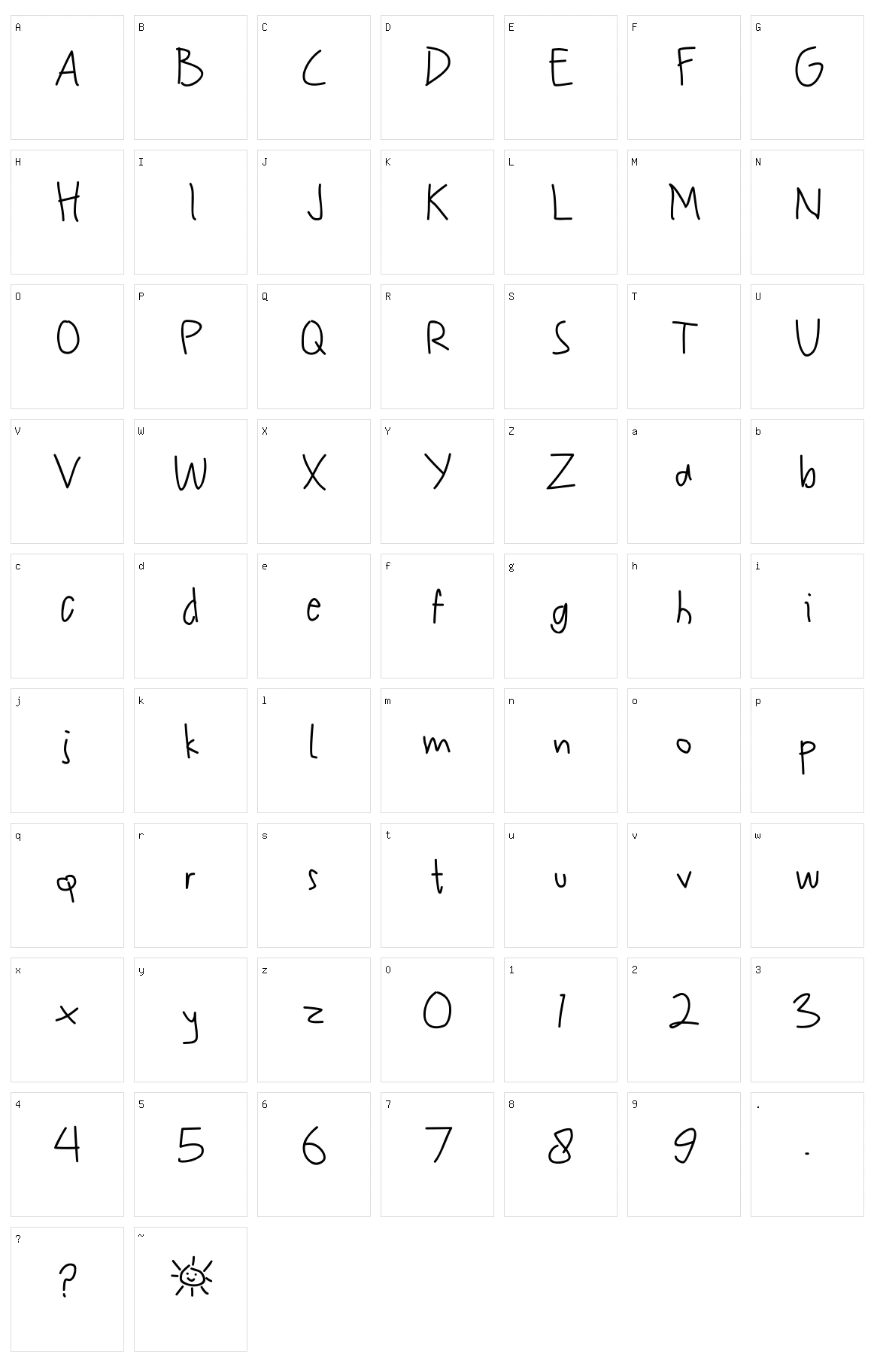My Scrawl Character Set