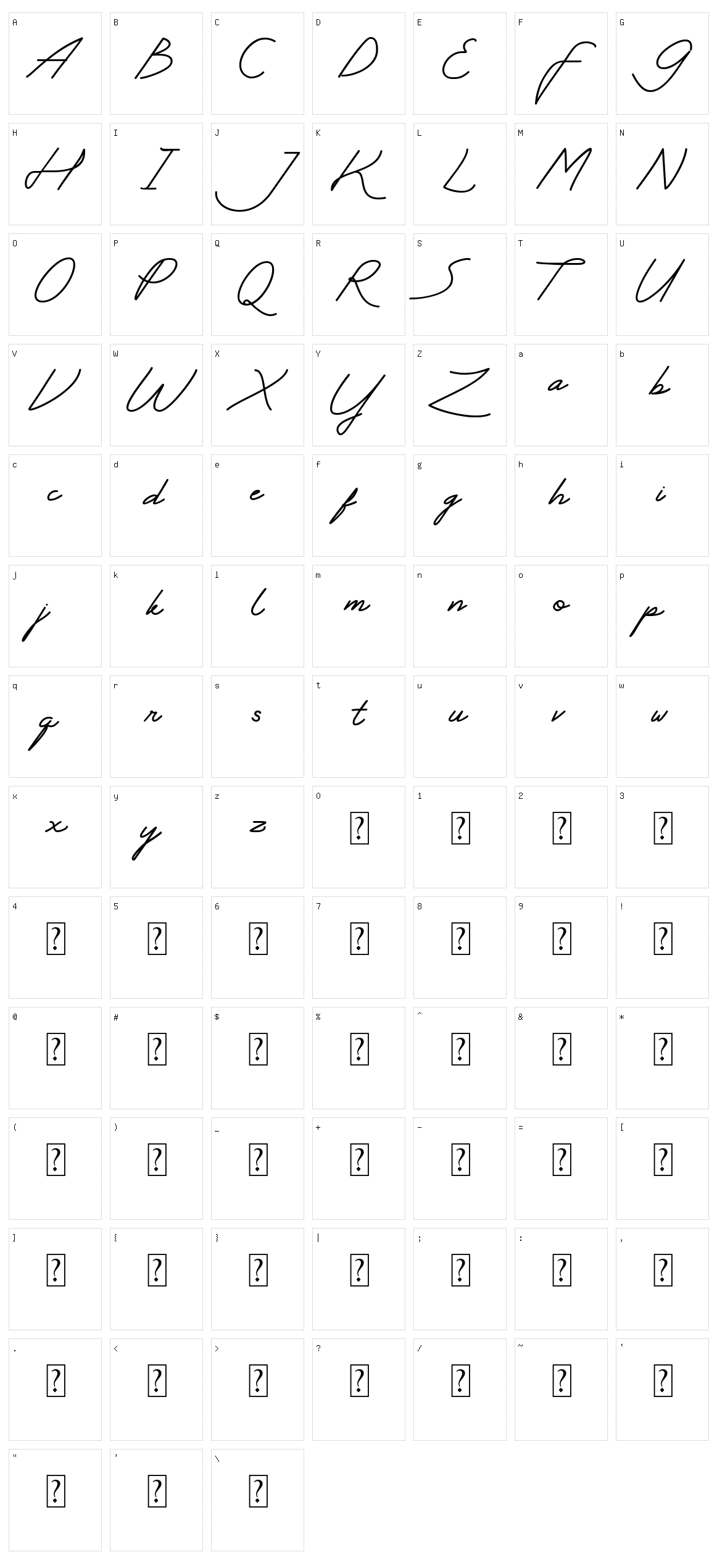 My Ugly Handwritting Character Set