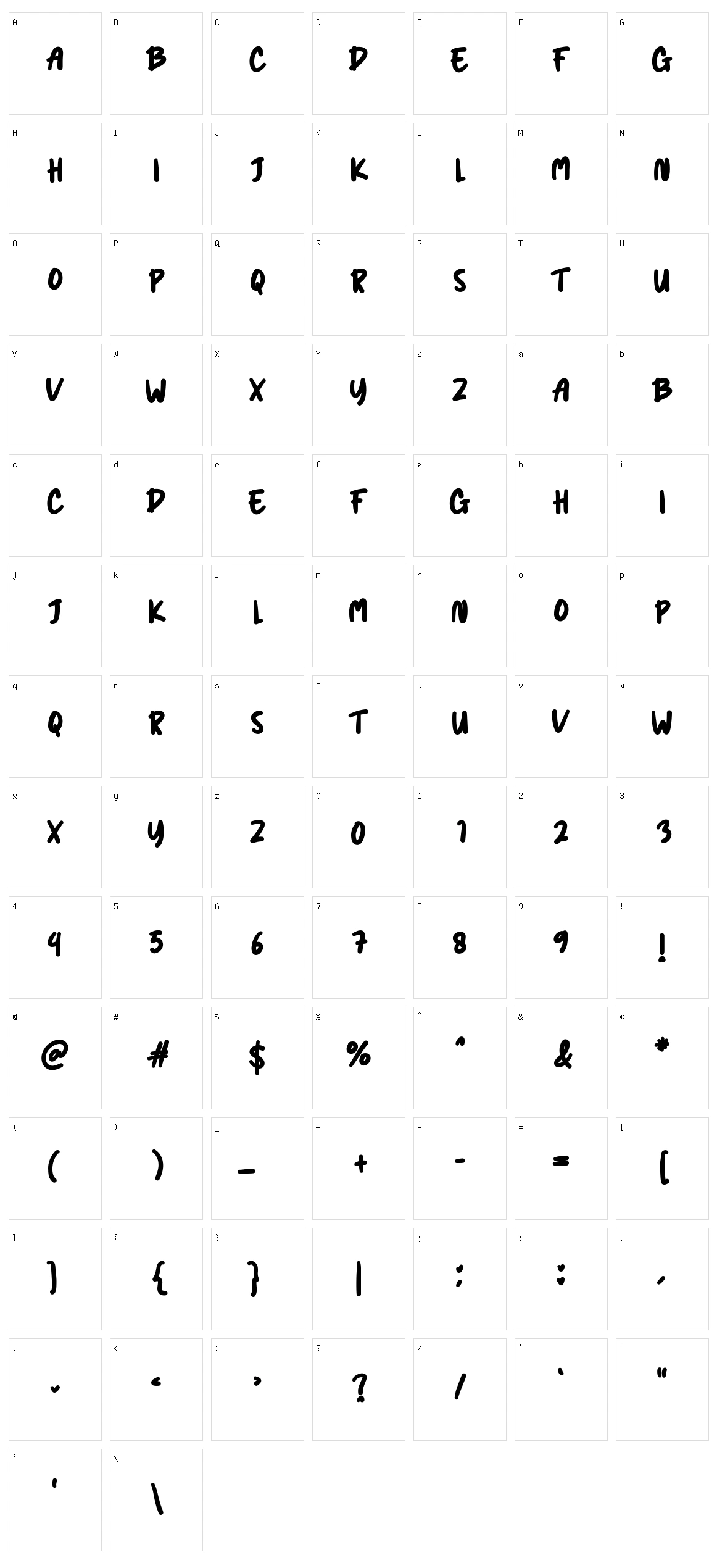 Myhero Character Set