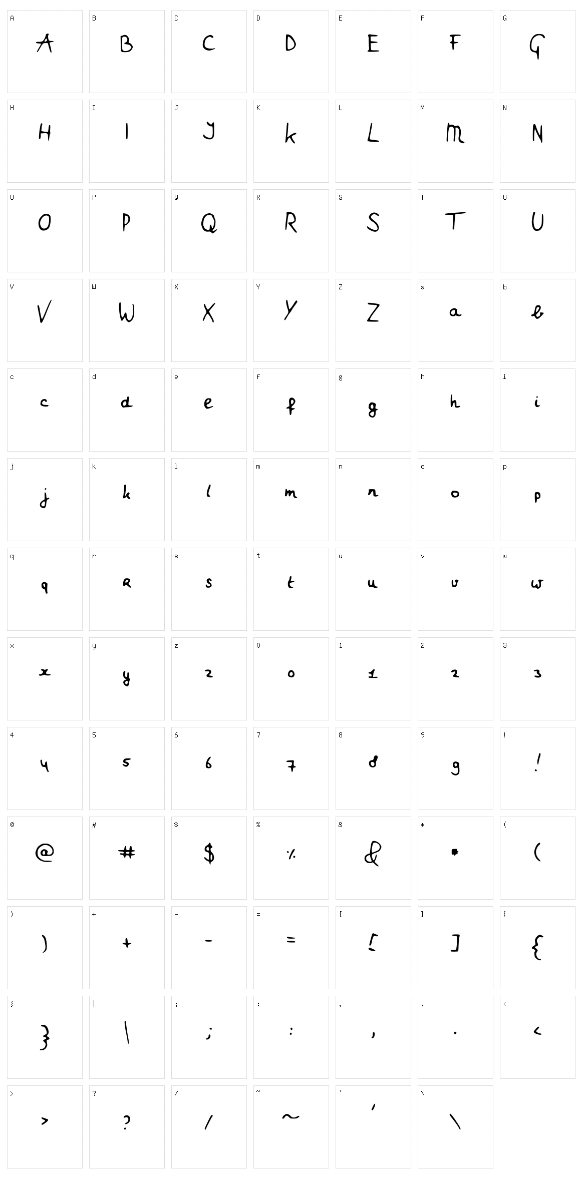 Myrthe Character Set