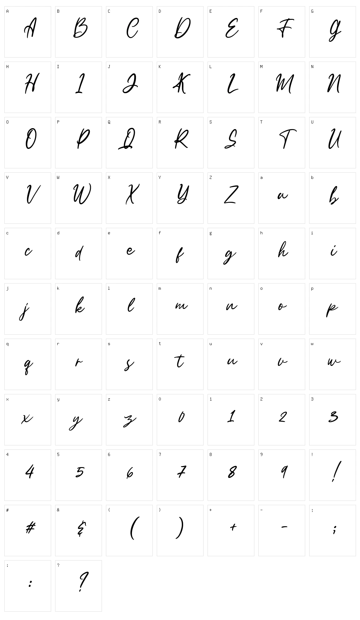 Myrwala Character Set