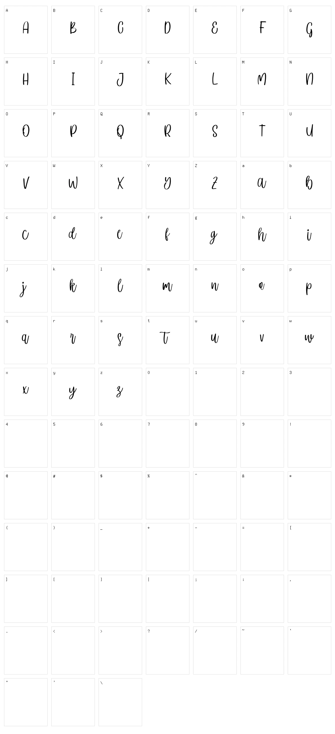 Mysthics Character Set