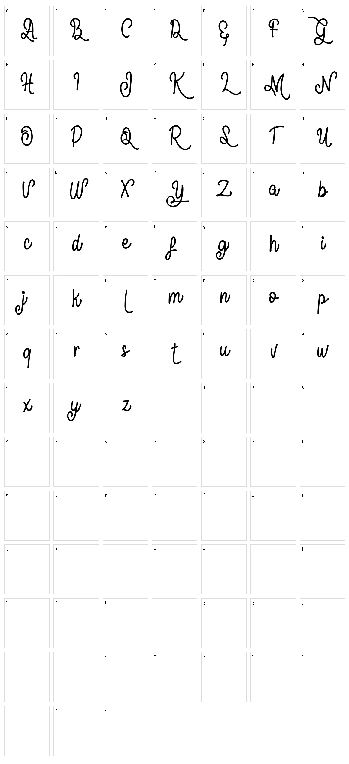 Nafiled Character Set