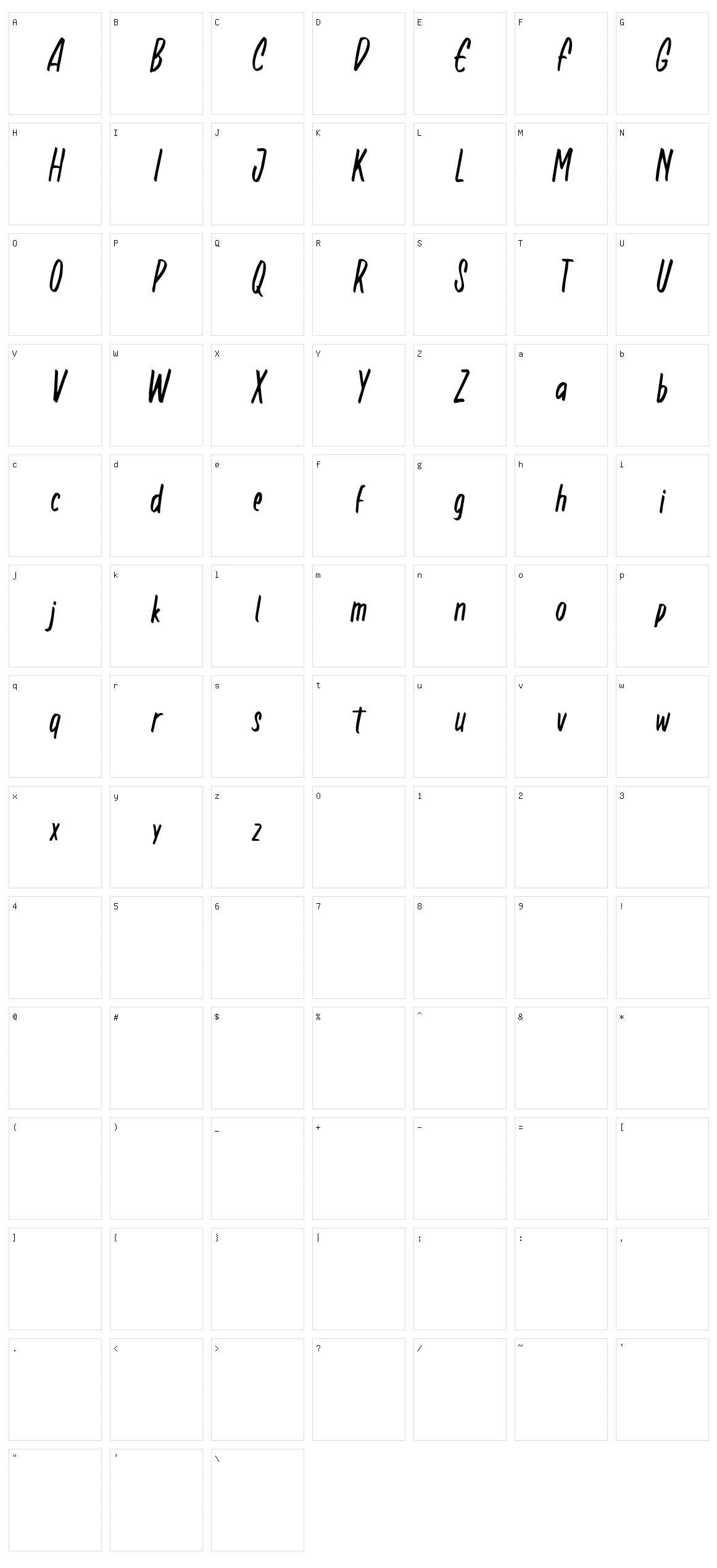 Nagista Character Set