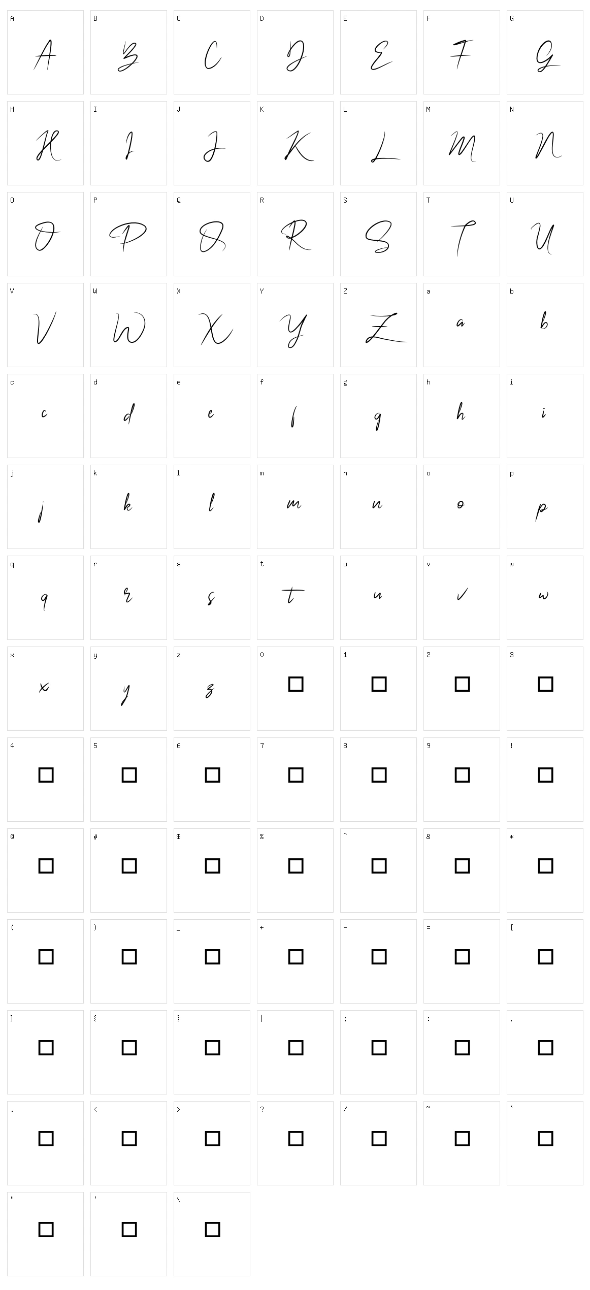 Nalika Signature Character Set