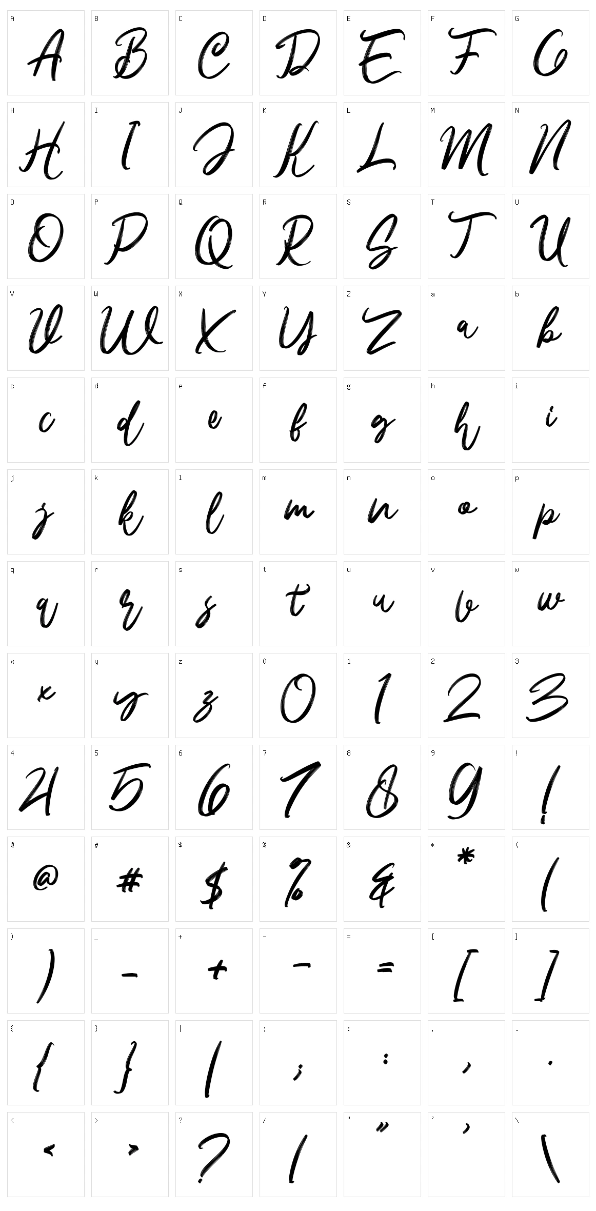 Namira Character Set