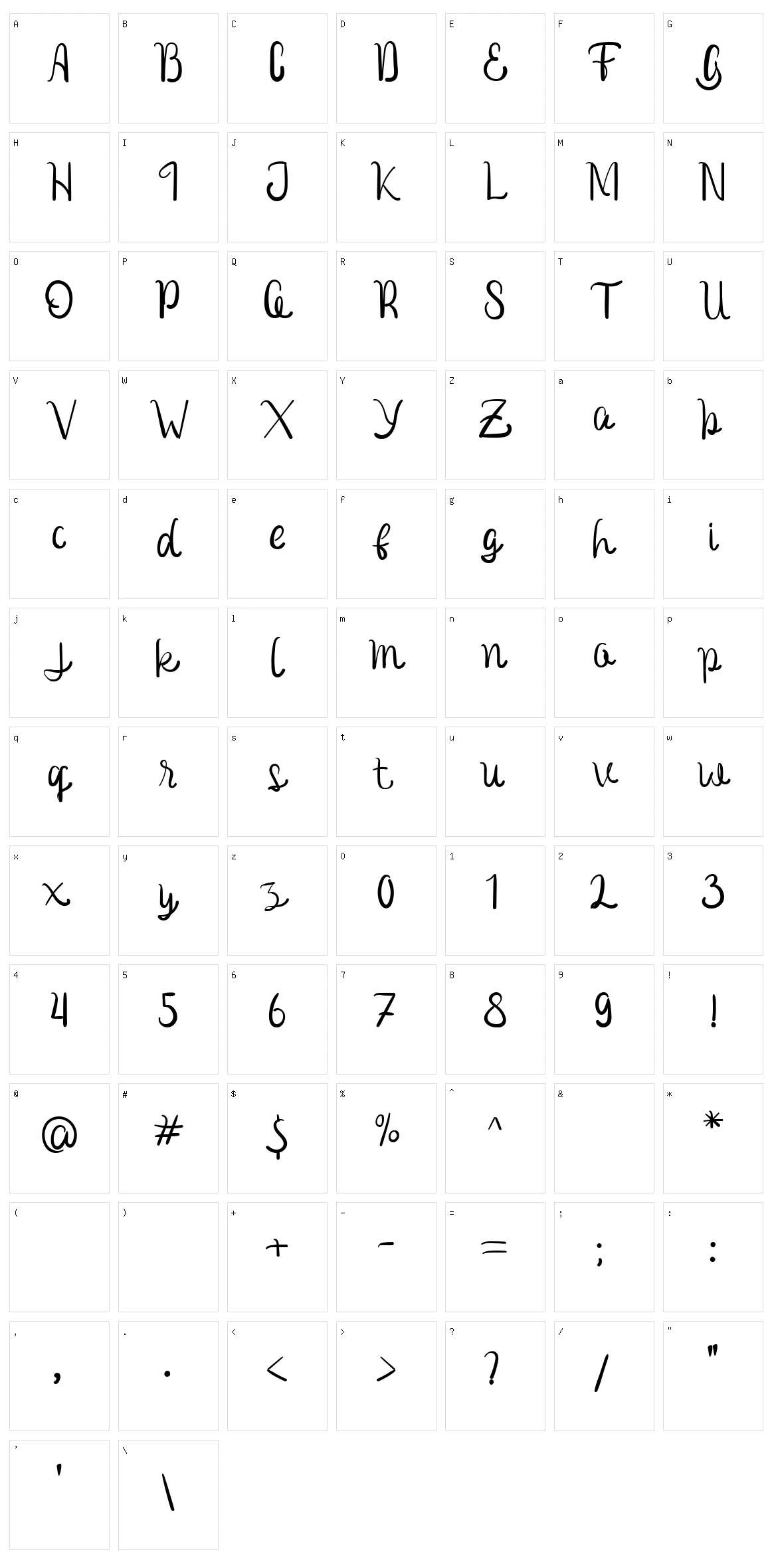 Nammira Character Set
