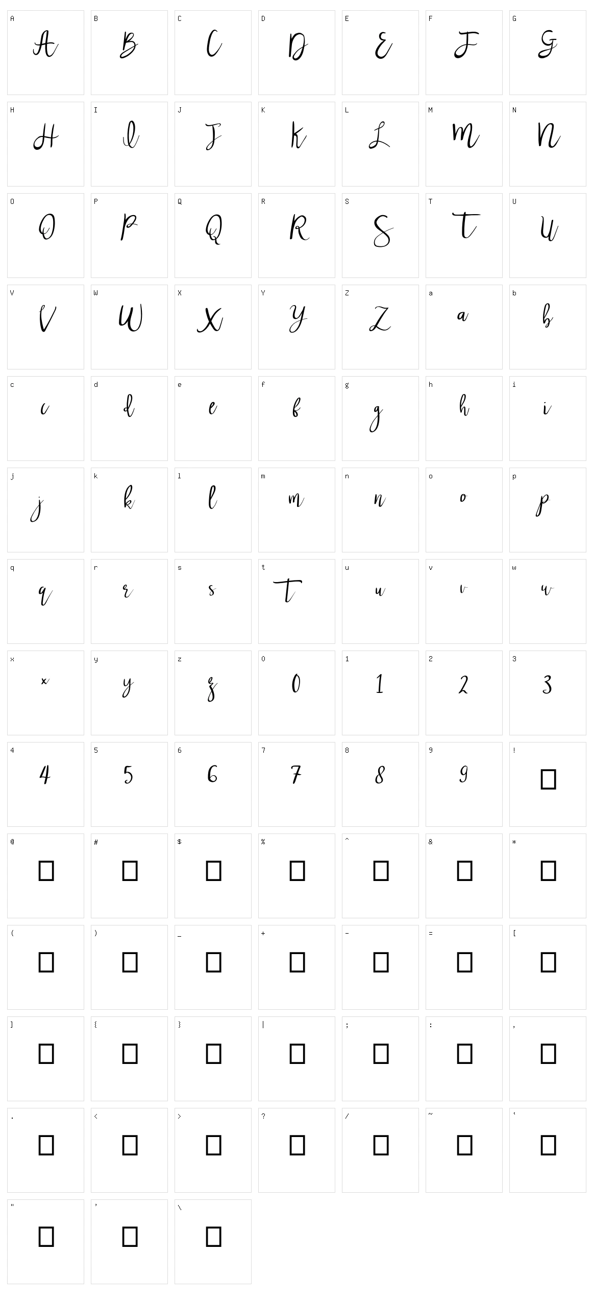 Nastar Character Set