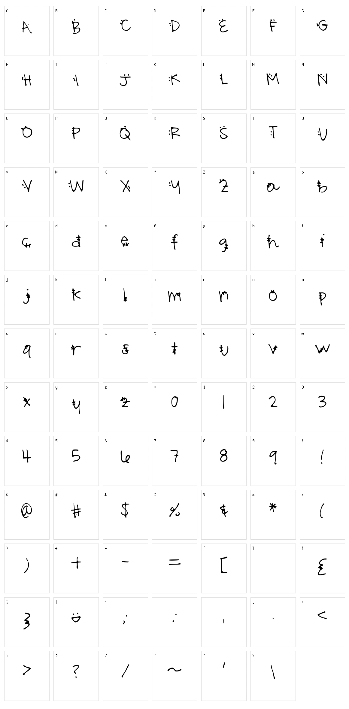 Natalis Nonsense Character Set