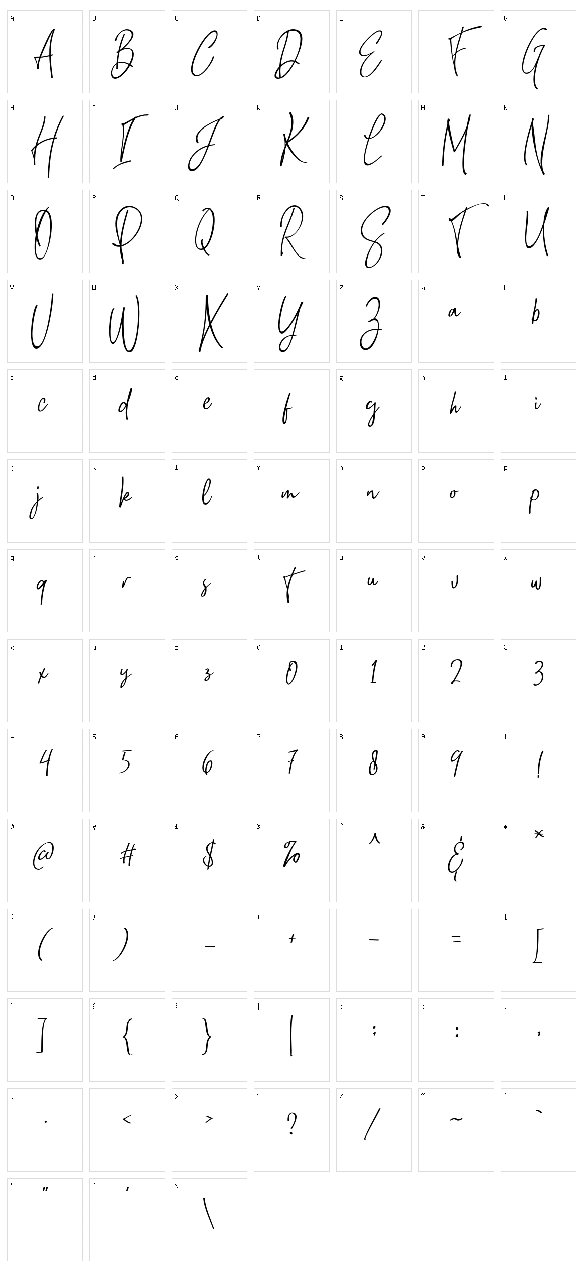 Natthalie Signature Character Set