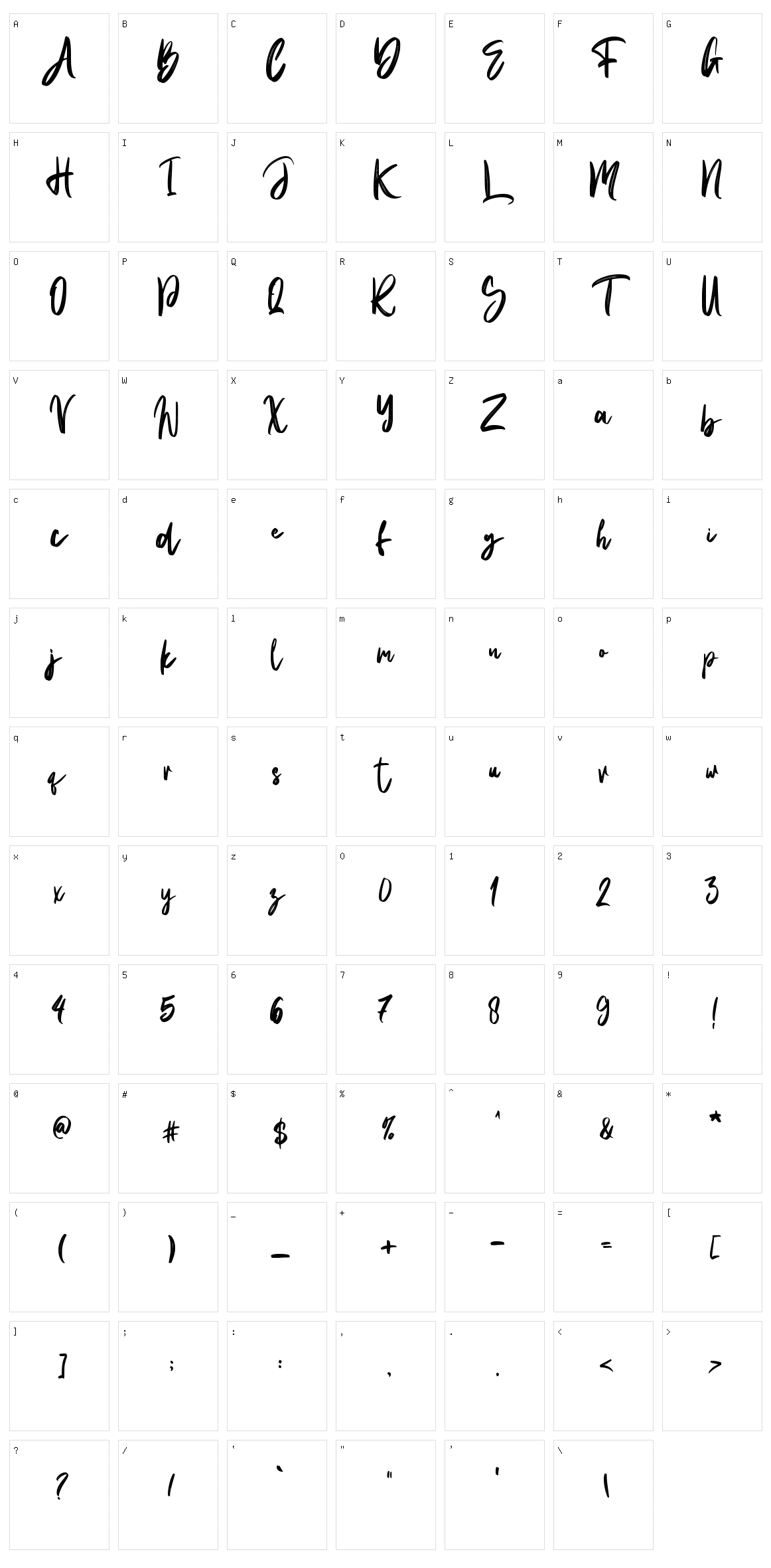 Natural Handwritten Character Set