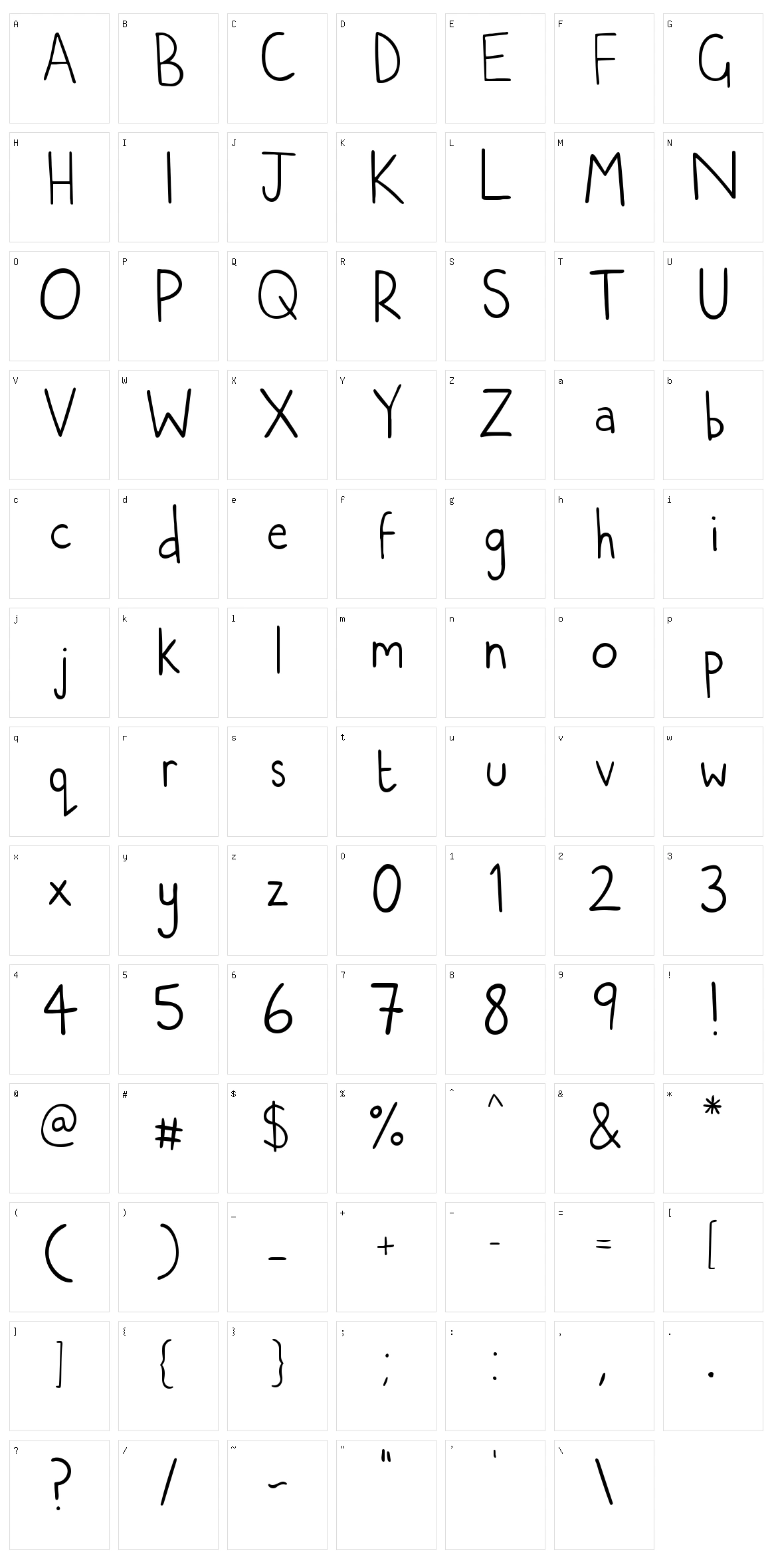 Natwooddraws Character Set