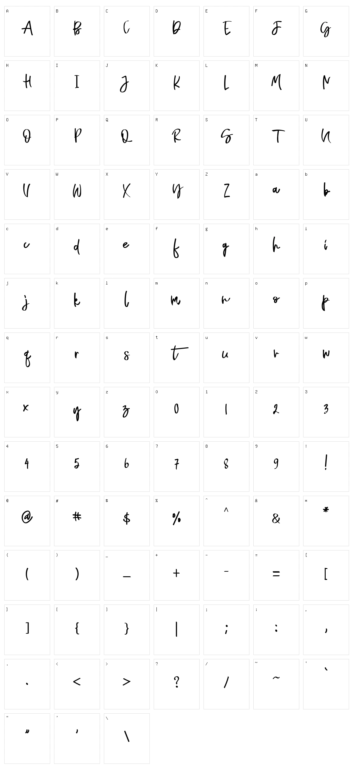 Naycila Character Set