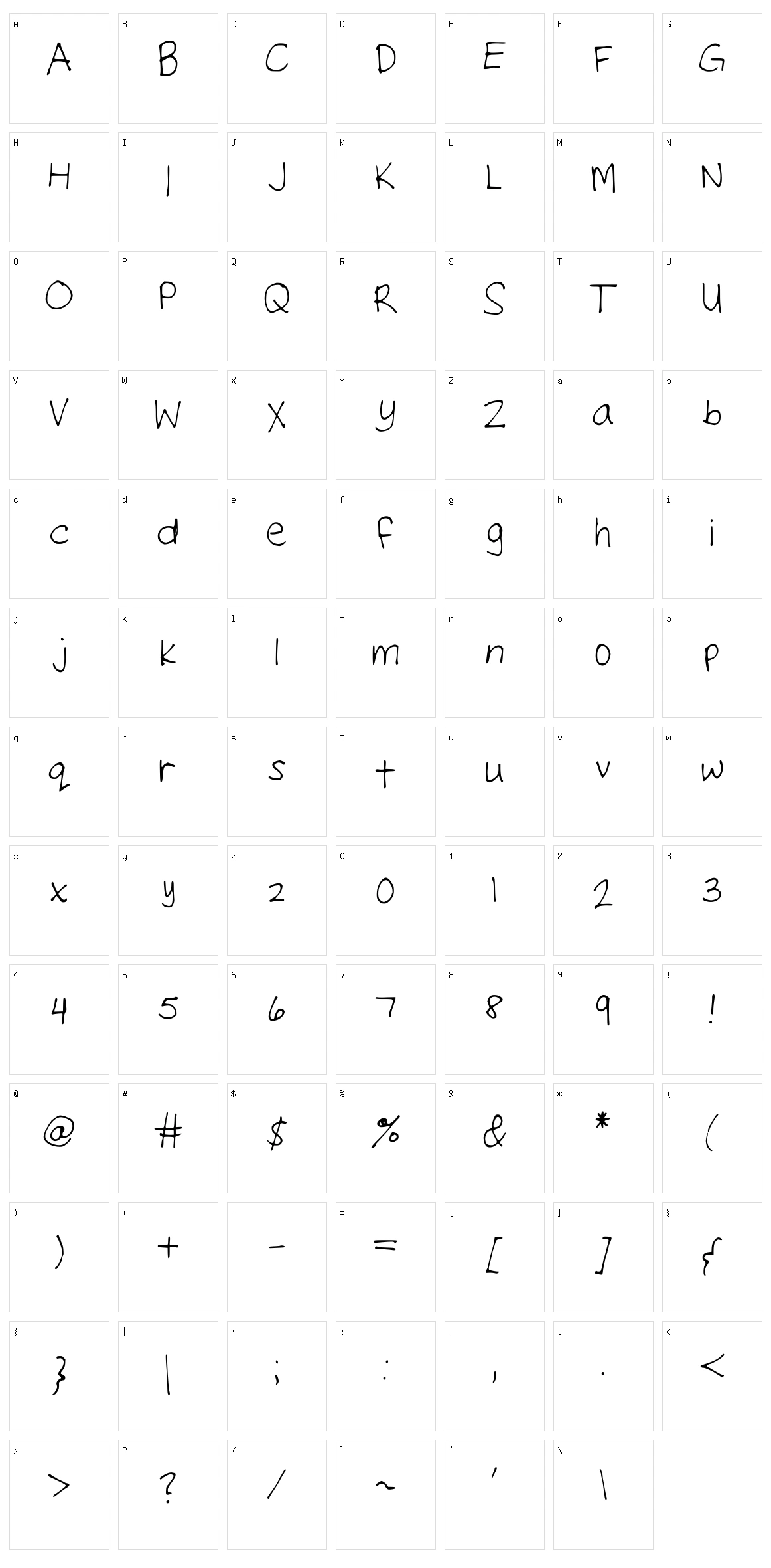 Neatte Character Set