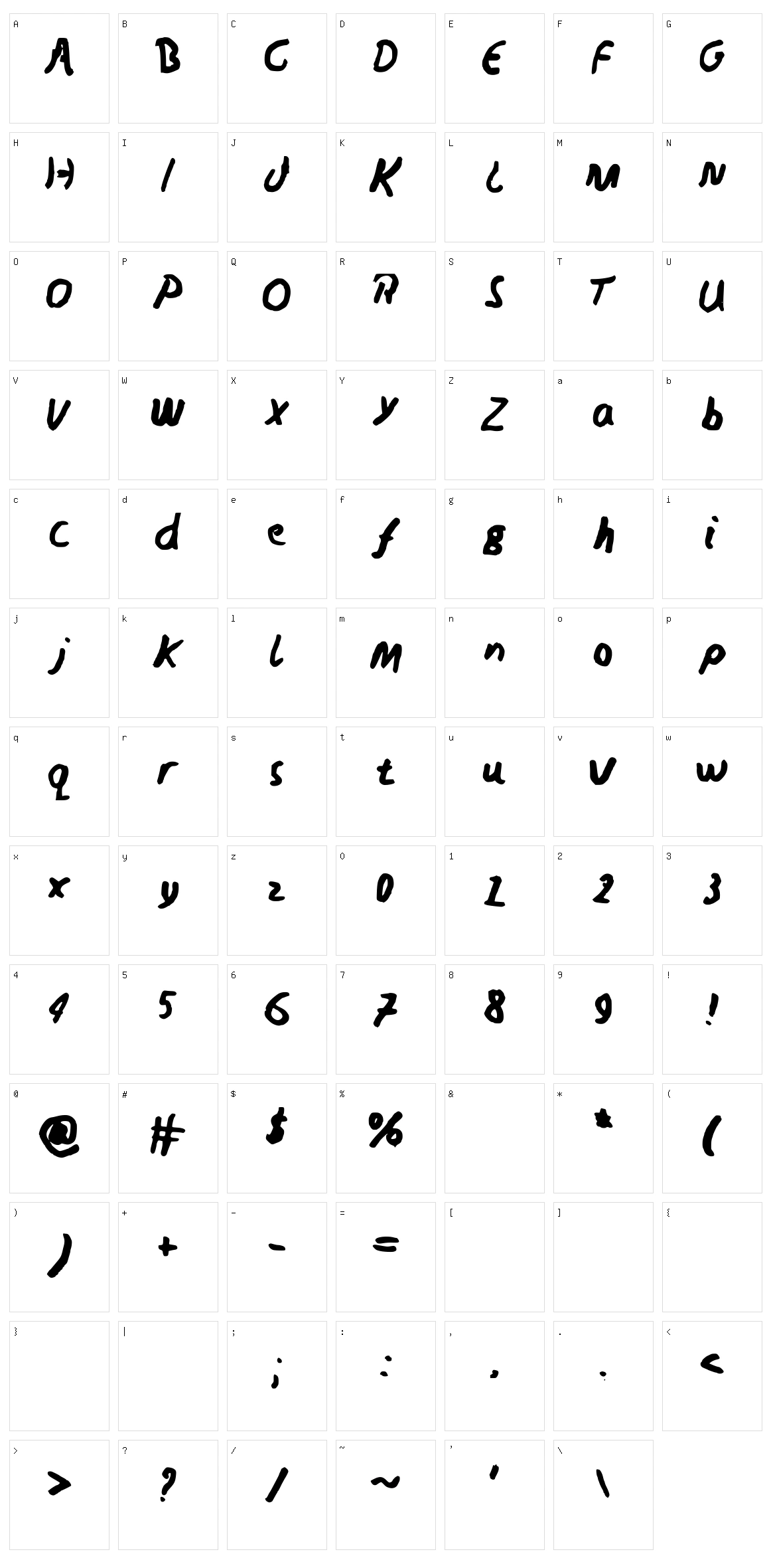Neds Writing Character Set