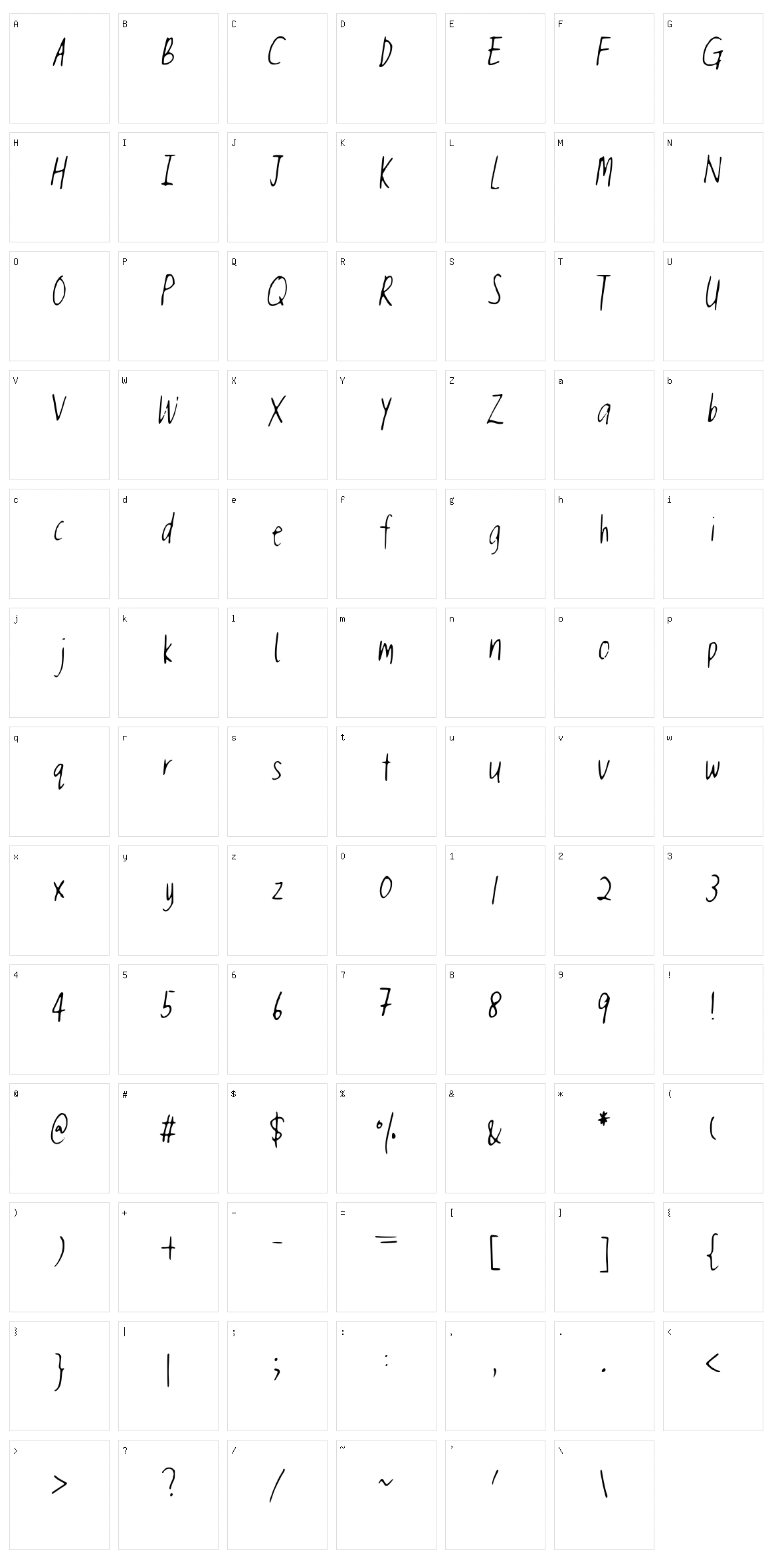 Nee Character Set