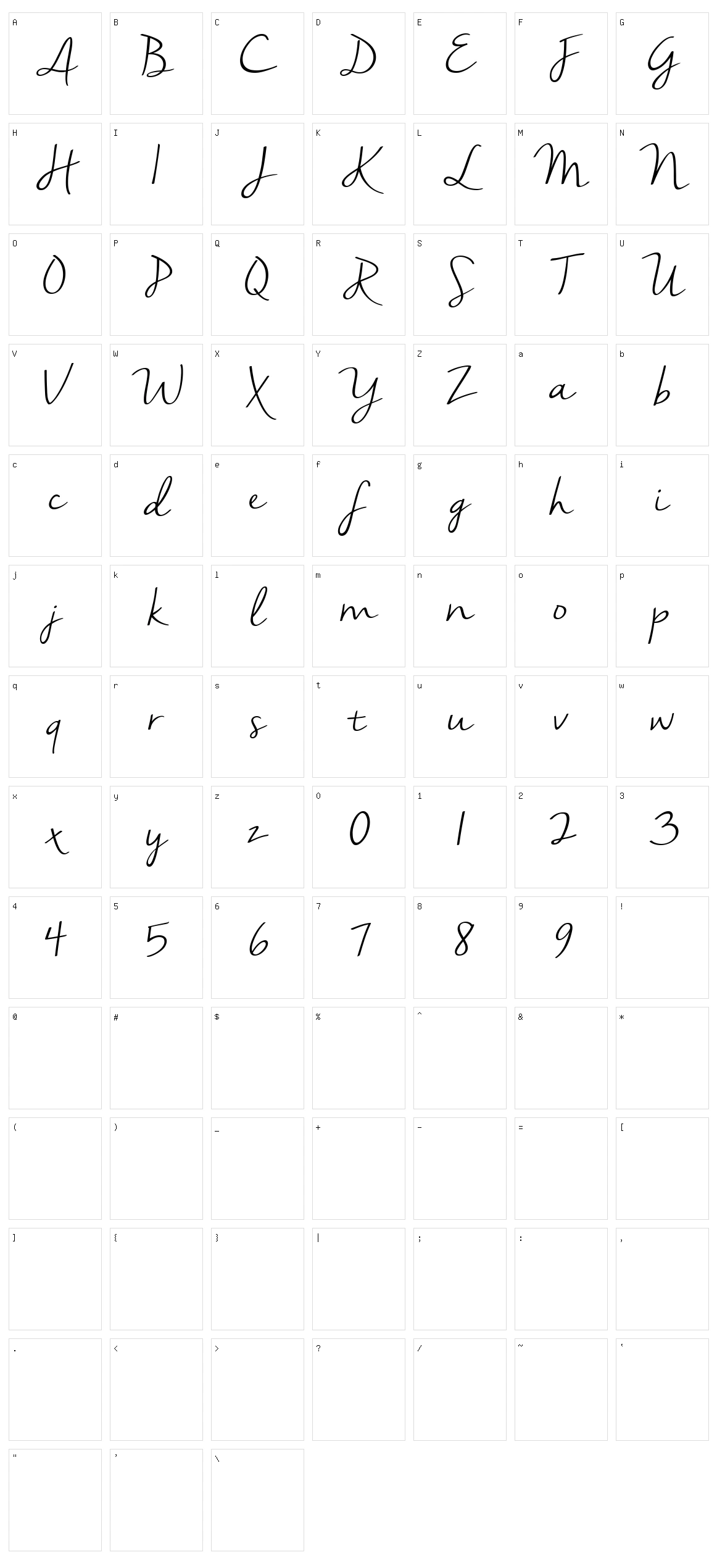 Nella Sue Character Set