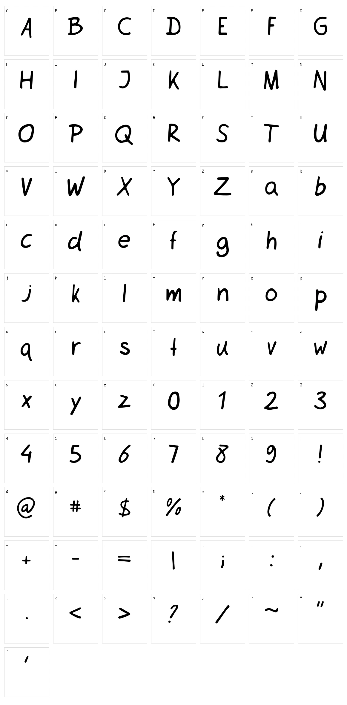 Netsrak Character Set