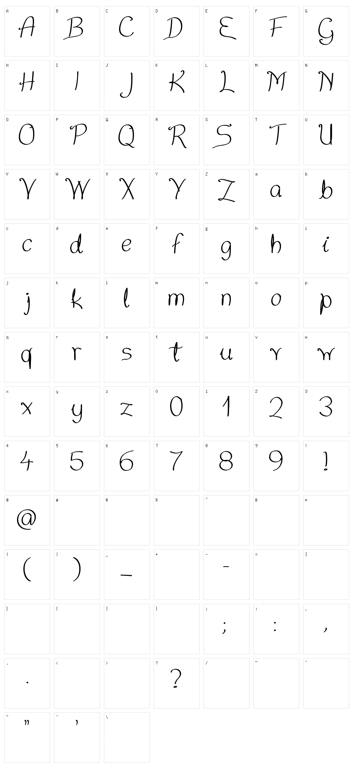 Nice Written Character Set