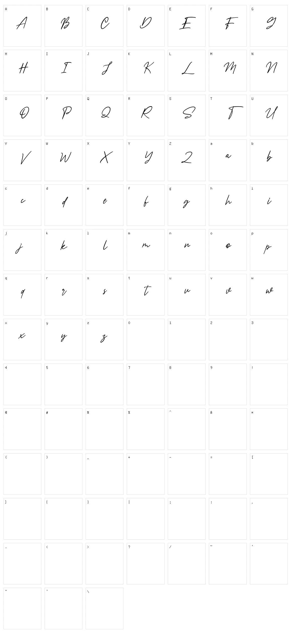 Nicestrips Character Set