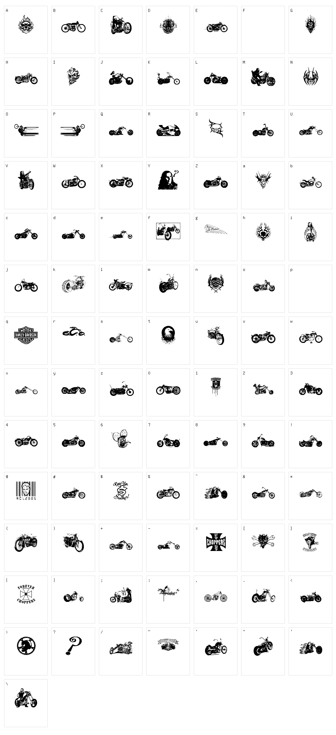 Choppers for Life Character Set