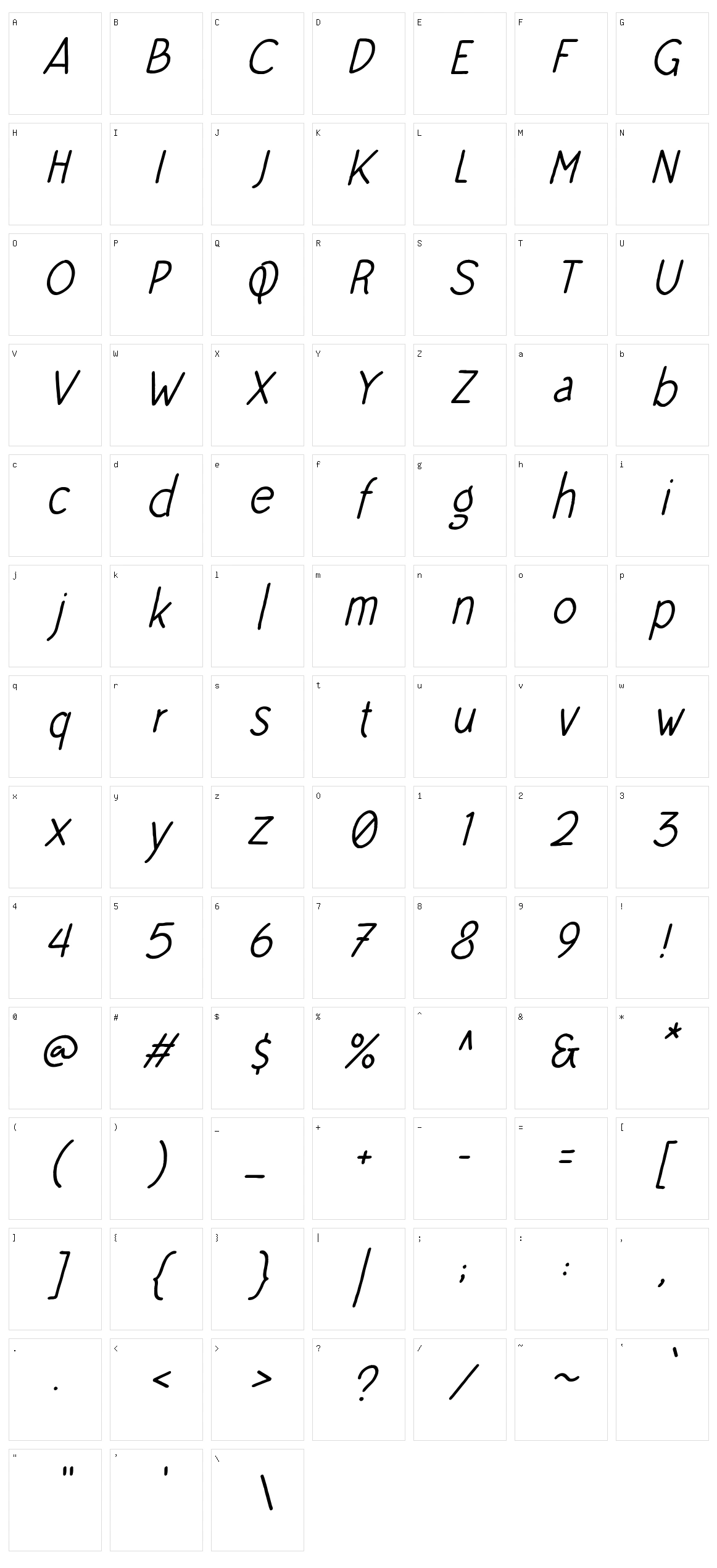 Niko Curt Character Set