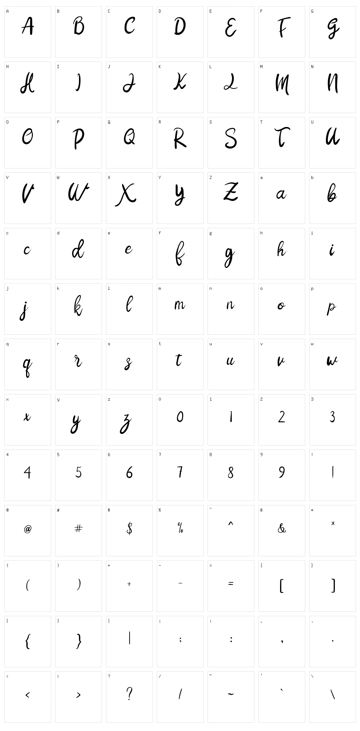 Nila Ambar Character Set