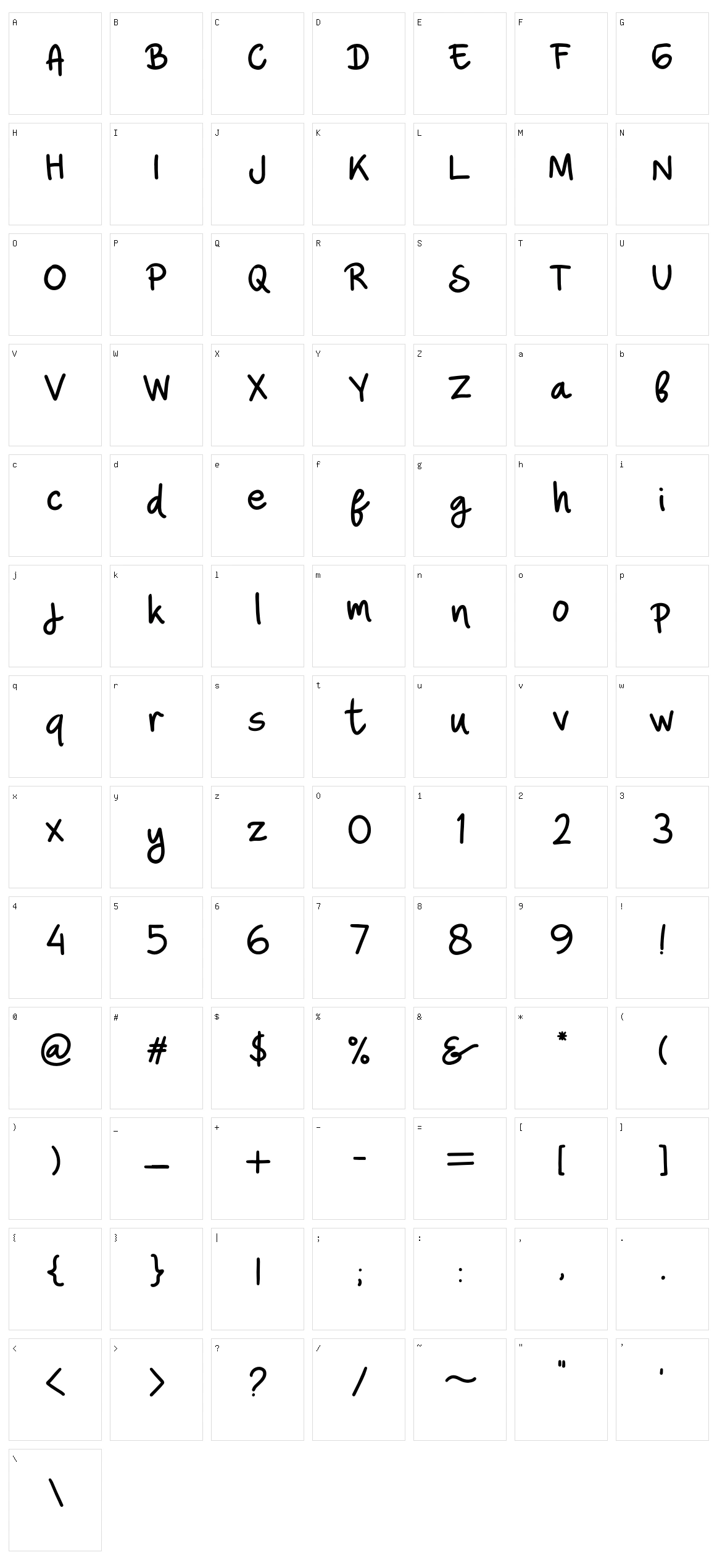 Ninaninut Character Set