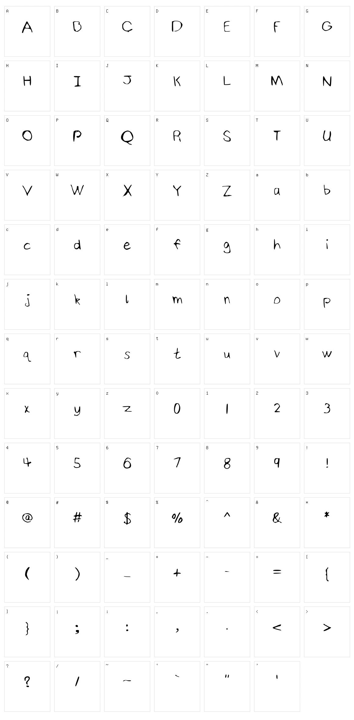 Ninjy's HandWriting Character Set