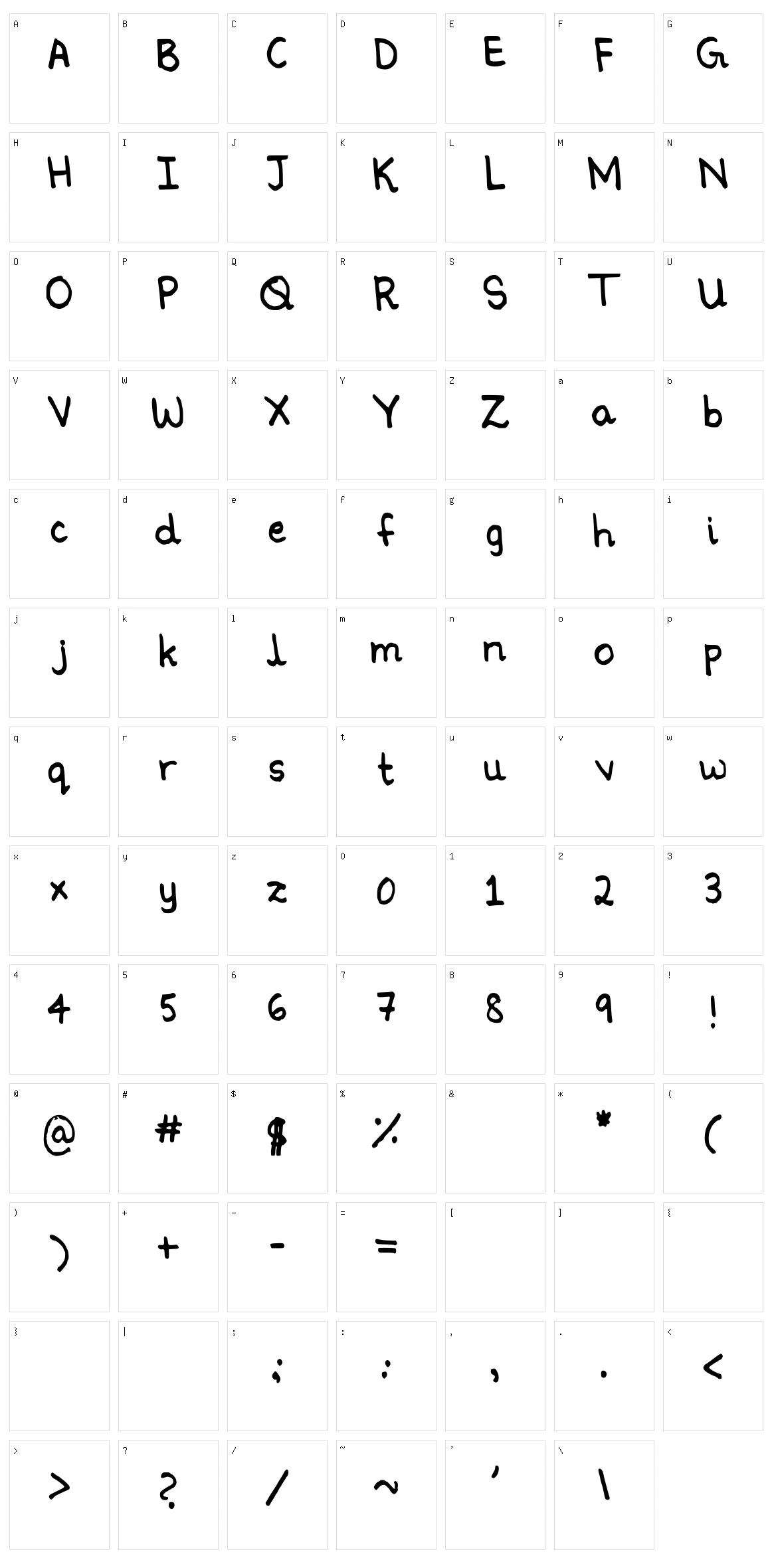 Ninoshandwriting Character Set