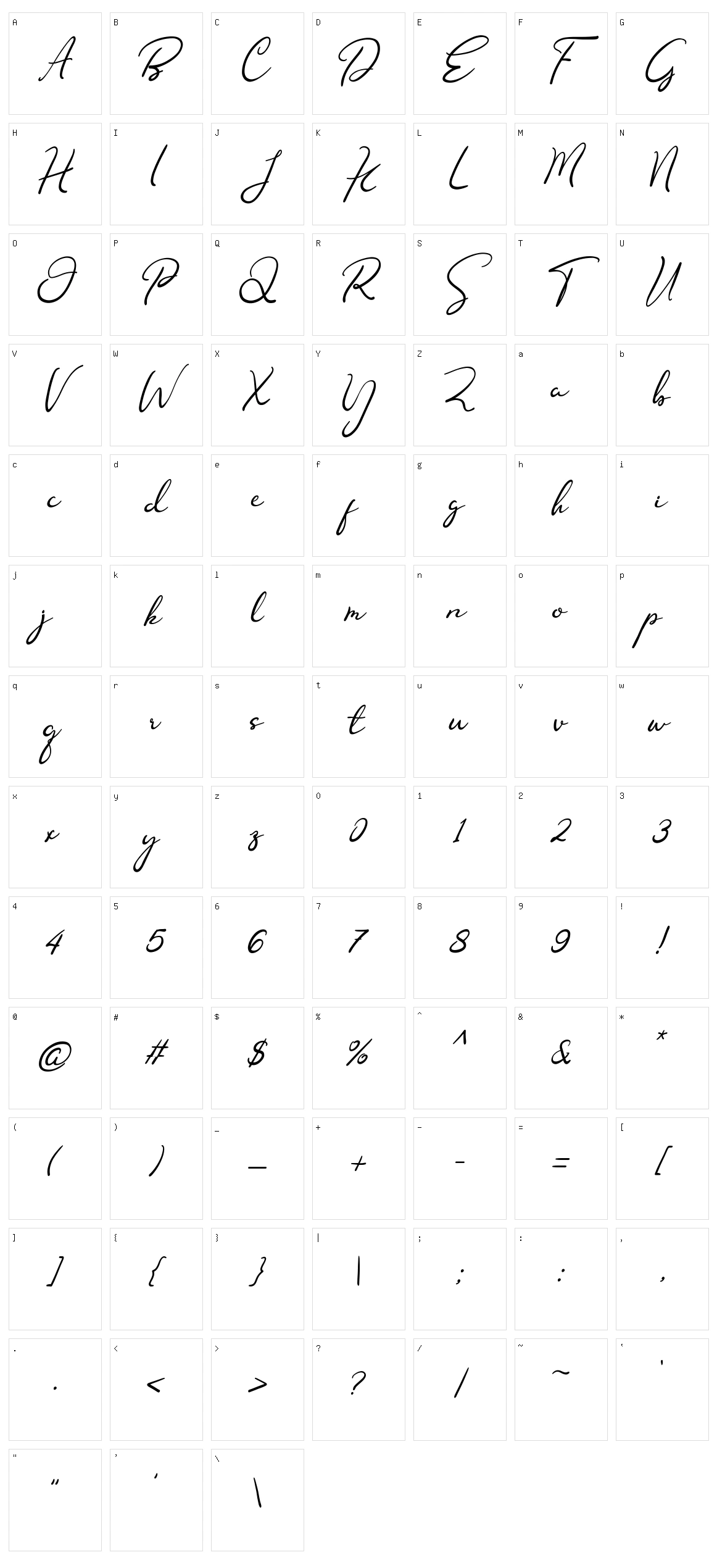 Nofhistica Character Set