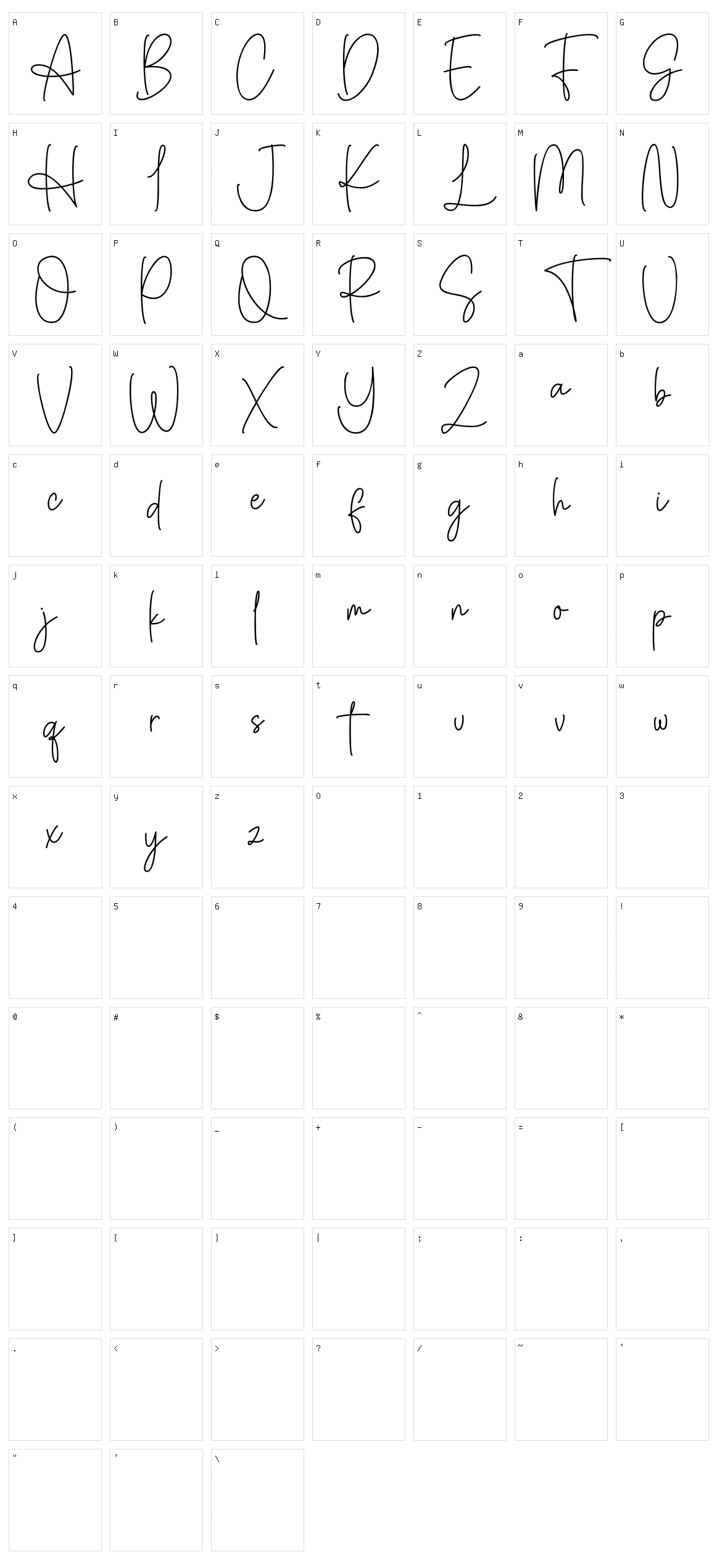 Northampton Character Set