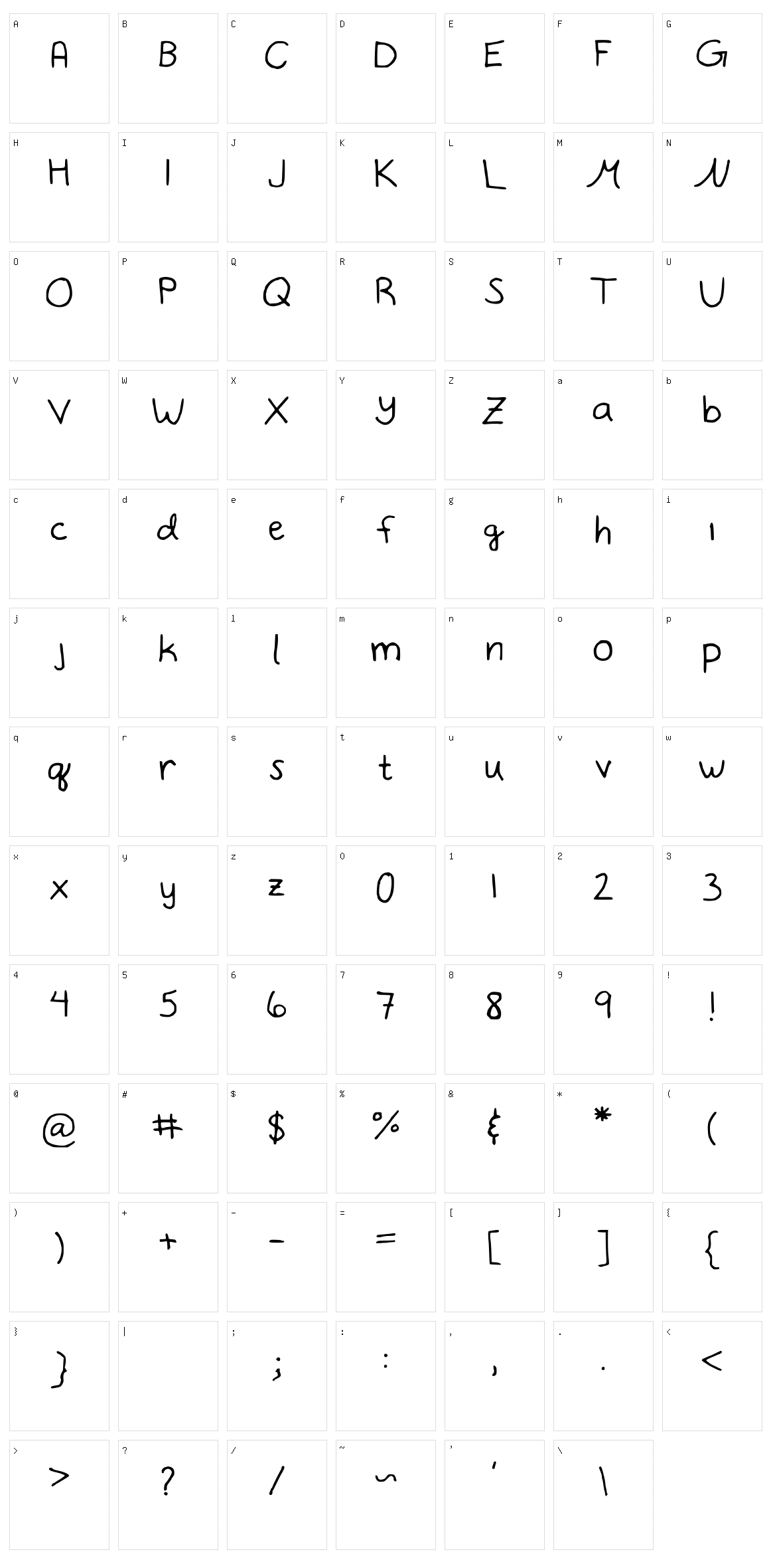 Not Dot Character Set