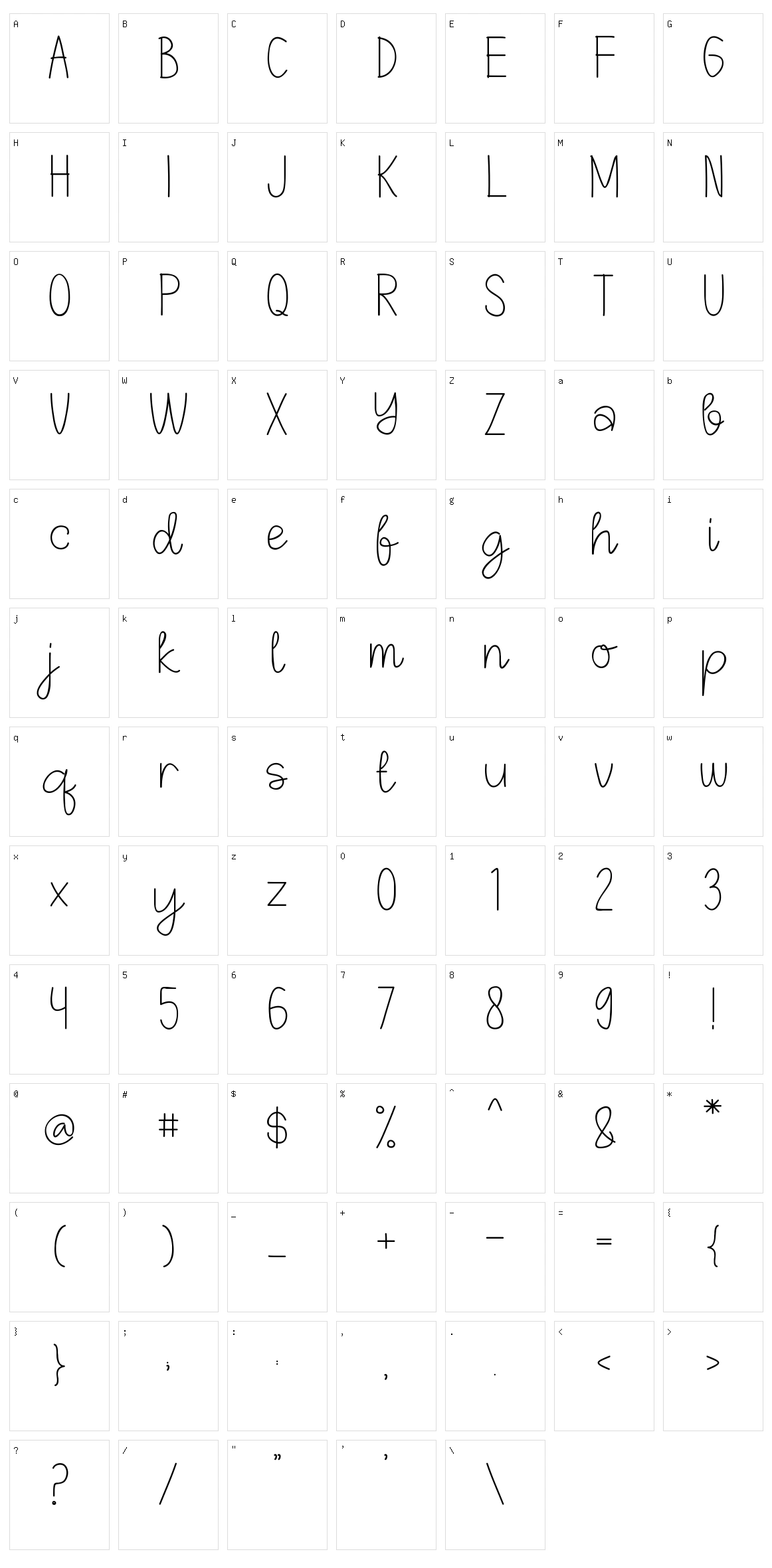 Note Planner Character Set