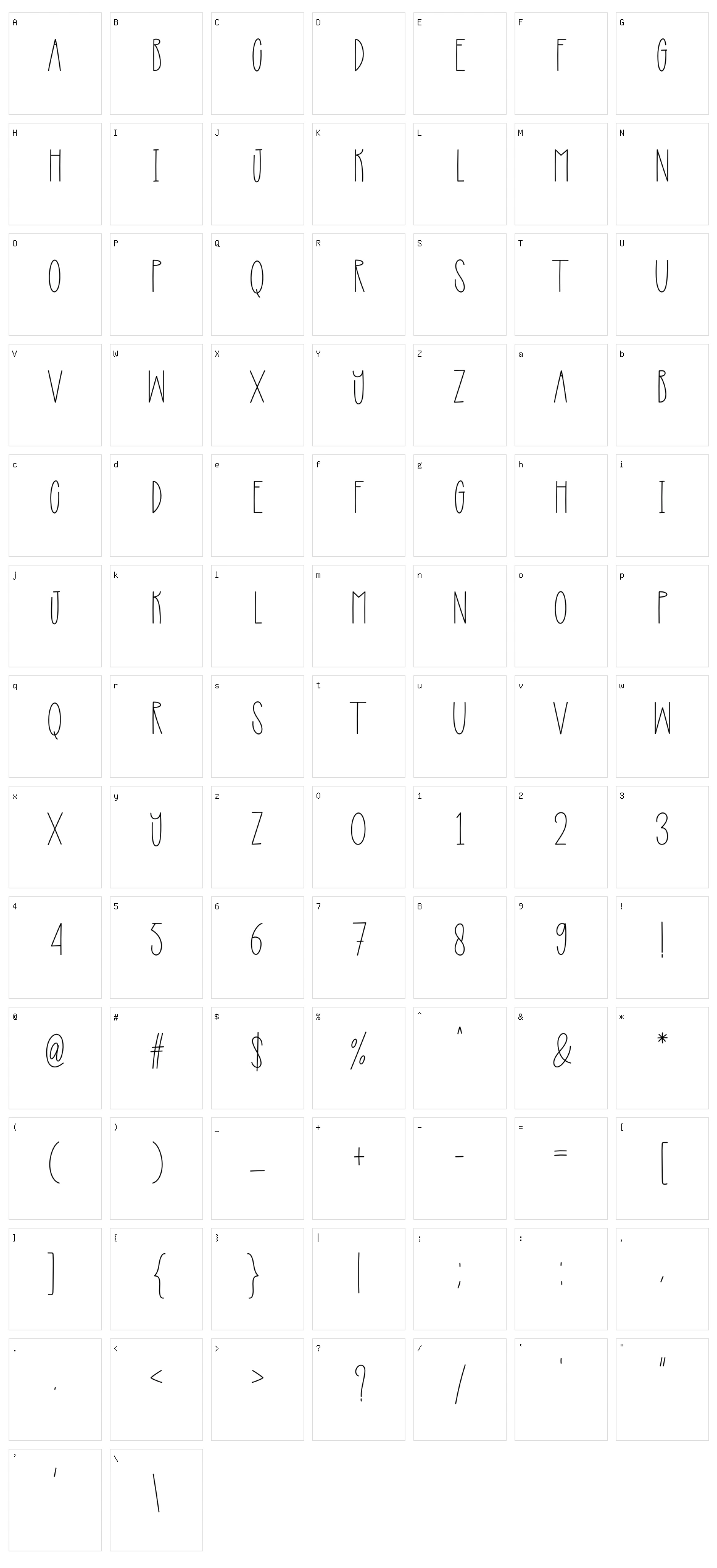 Notebook Character Set