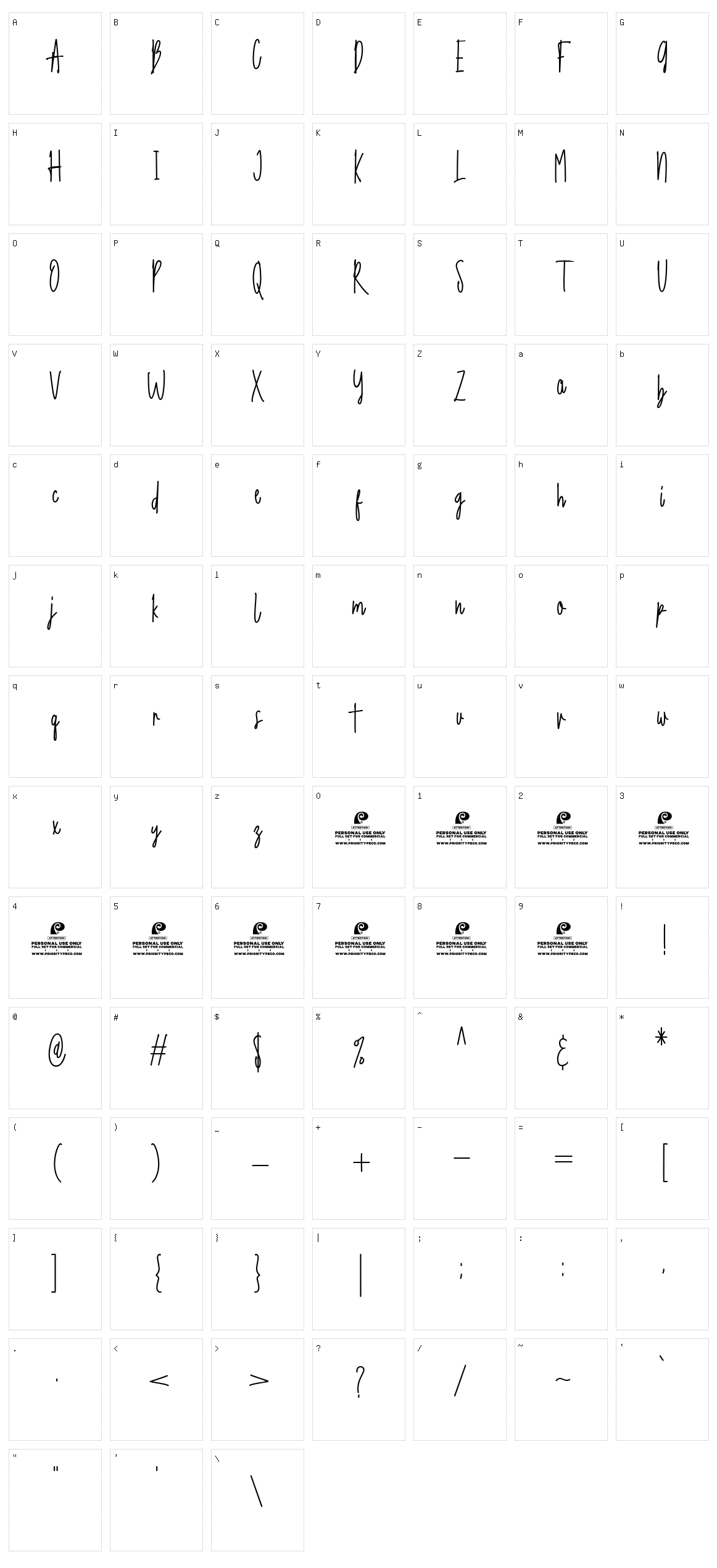 Nothing Matter Character Set