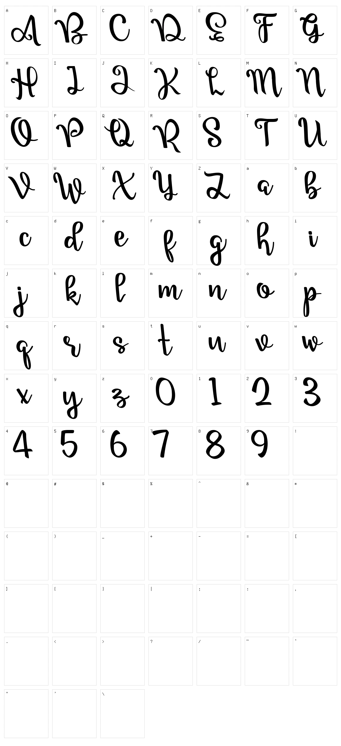 Nour Manise Character Set