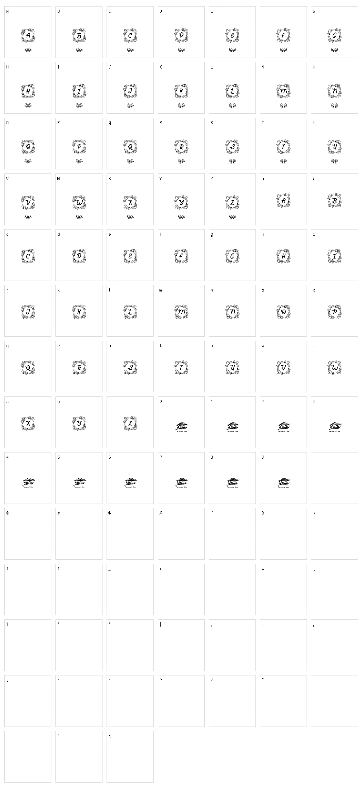 Winter Ribbon Monogram Character Set